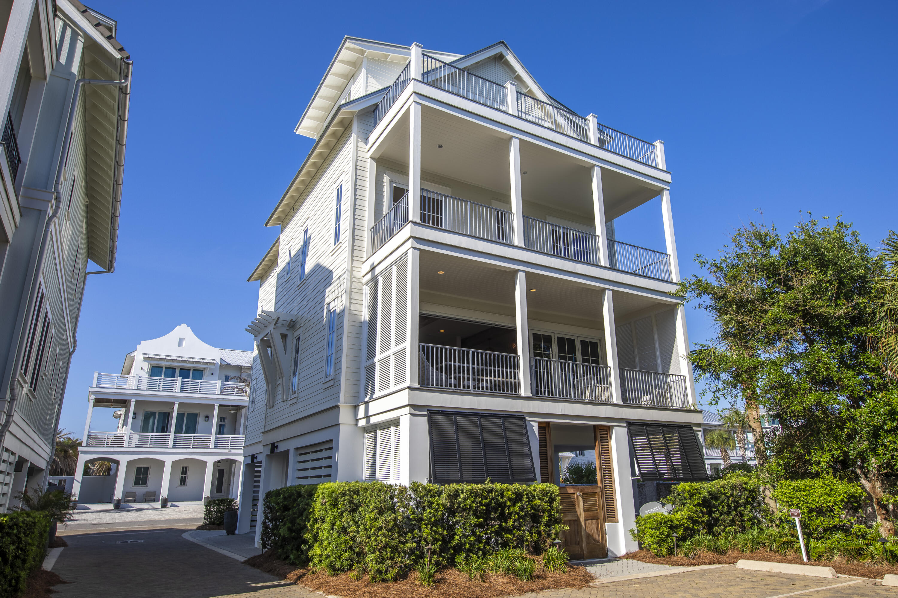 Welcome to The Bluffs at Inlet Beach, an exclusive retreat offering a rare blend of privacy and premier Gulf-front living. Residents enjoy 240 feet of private, sugar-white beach, along with a stunning Gulf-front community pool--all just steps from the sand yet quietly tucked away from the bustle of Rosemary Beach.

This 6-bedroom, four-level retreat captures sweeping Gulf views from multiple floors and offers a thoughtful layout designed for comfort, luxury, and effortless hosting. Two spacious primary suites, a private elevator, and four deeded parking spaces elevate the convenience and livability of this coastal escape.

Positioned just steps to Rosemary Beach and Alys Beach, you'll enjoy instant access to world-class dining, shopping, and entertainment-- while coming home to a peaceful, uncrowded shoreline that feels worlds away.

A rare opportunity to own along one of 30A's most coveted stretches of beach. Schedule your private showing today.