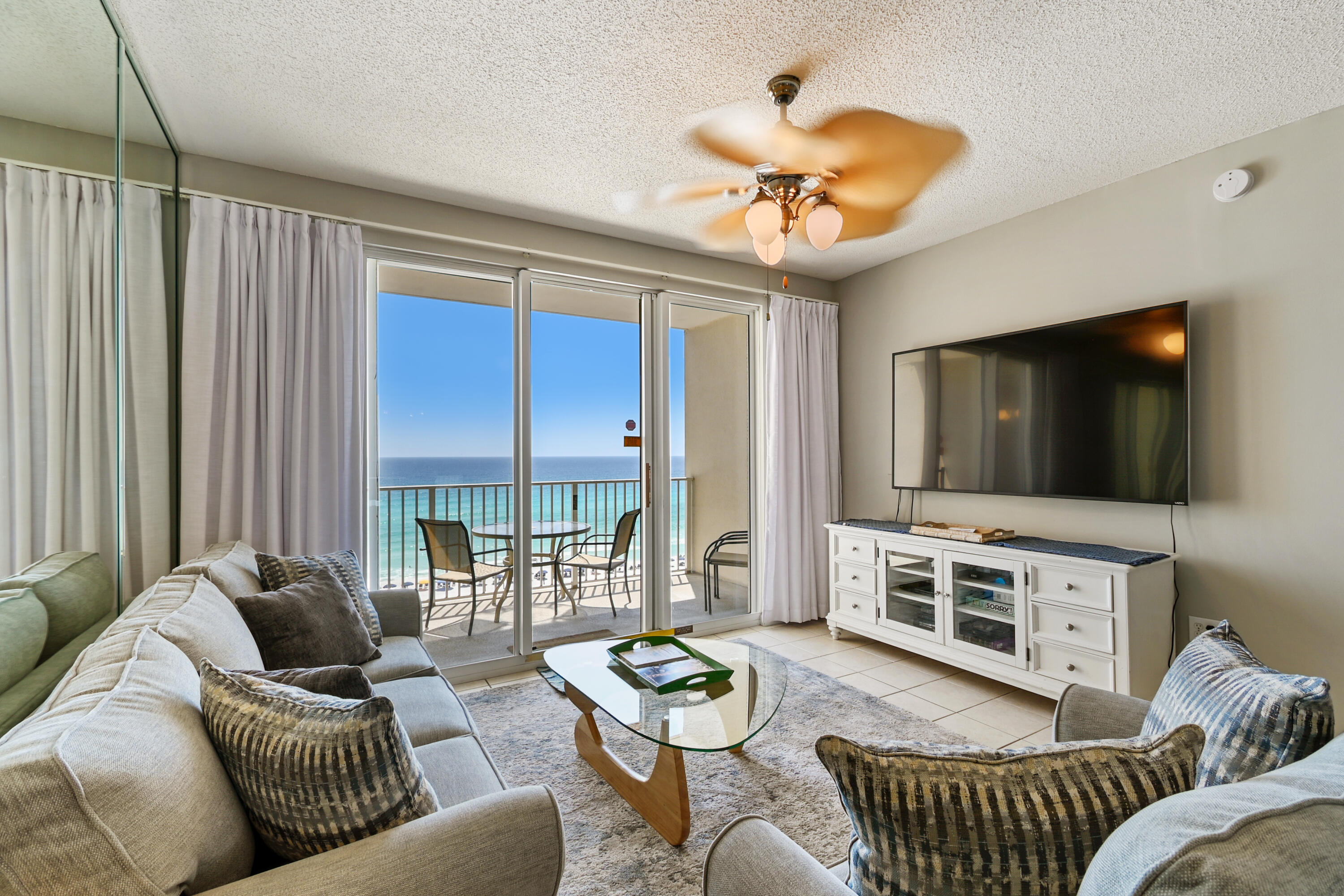 Gulf views take center stage in this beautifully updated 2-bedroom, 2-bath condo at Majestic Sun in Seascape Resort.

Positioned on the 6th floor, this unit offers sweeping, panoramic views of the Gulf of Mexico from the living room, kitchen, and private balcony. The open-concept layout is filled with natural light, creating a bright, inviting space that captures the essence of coastal living.

The interior has been recently refreshed with a brand-new living room set and dining room set, giving the space a polished, move-in-ready feel. The kitchen features granite countertops, white cabinetry, mirrored backsplash, and newer stainless steel appliances. Tile flooring runs through the main living areas, complementing the clean, coastal design.

The primary suite is... is spacious and well-appointed, while the guest bedroom offers comfortable accommodations for family or visitors. An in-unit washer and dryer add everyday convenience.

Step onto the balcony and take in uninterrupted Gulf views and the sound of the waves just beyond the shoreline.

Majestic Sun, located within the gated Seascape Resort, offers a heated indoor/outdoor pool, hot tubs, fitness center, and covered parking. Over 2,000 feet of sugar-white beach are just steps away, along with on-site dining, golf, tennis, and rental options.

Whether you're searching for a second home or a high-demand rental property, this is a standout opportunity in one of Miramar Beach's most recognized Gulf-front communities.
