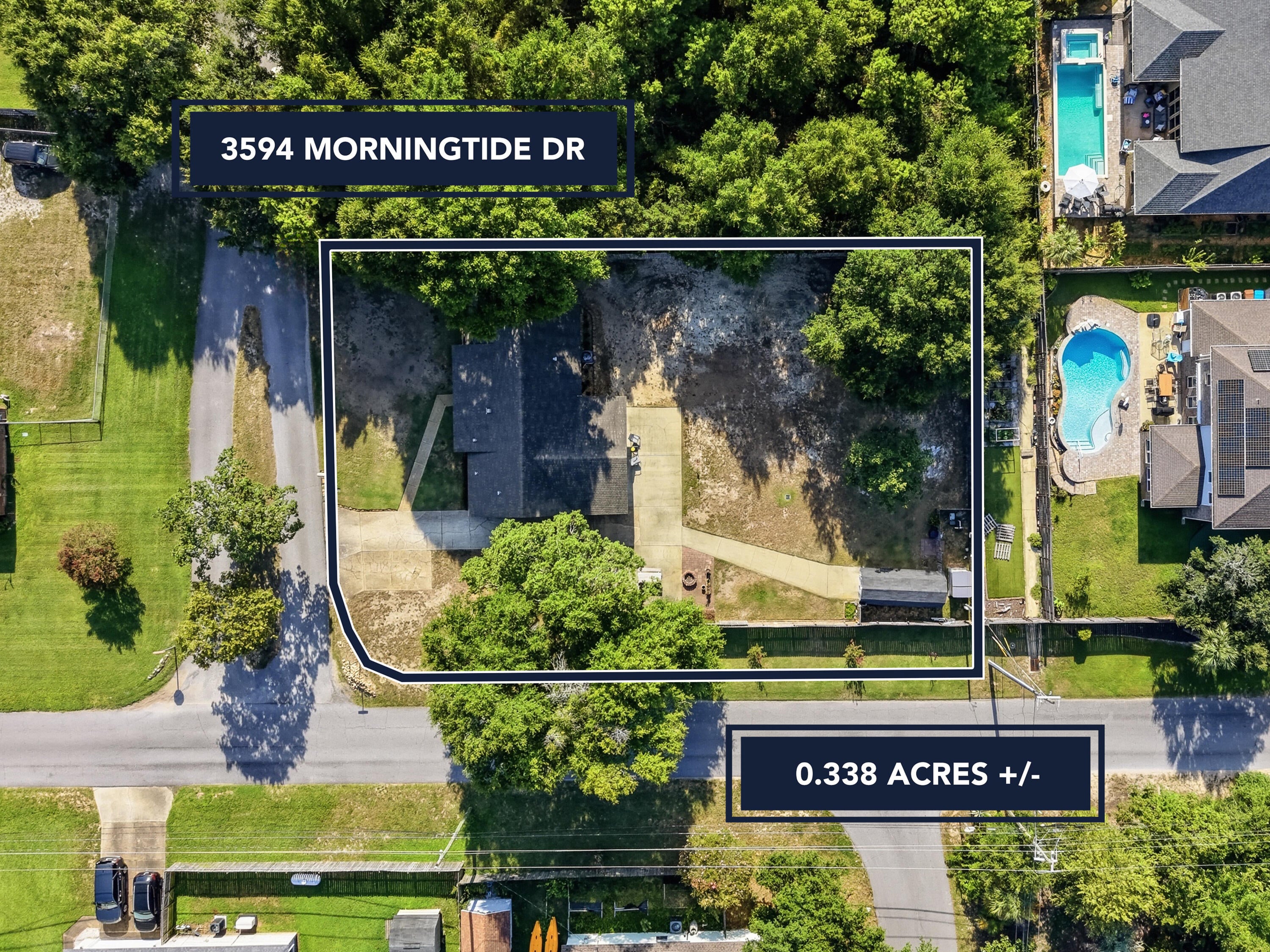 Welcome home to this inviting **3-bedroom, 2-bathroom home offering 1,621 square feet** of comfortable living space, situated on a spacious **0.34-acre corner lot**. A covered front porch welcomes you inside to an **open floor plan** designed for easy everyday living and entertaining. The kitchen features **stainless steel appliances, a smooth-top range, and vent hood**, while a convenient **wet bar/coffee bar area** provides the perfect spot for morning coffee, evening drinks, or additional entertaining space. **Tile flooring extends throughout most of the home**, with different flooring in the spacious great room. Step outside to enjoy the **fully fenced backyard**, offering plenty of room for pets, play, gardening, or outdoor gatherings. A **detached shed** provides additional storage for lawn equipment, tools, and more. Major updates include a **new HVAC system installed in 2025**, **water heater replaced in 2023**, and **roof installed in 2015**. With its generous corner lot, covered front porch, open layout, fenced backyard, and valuable recent updates, this home offers a great combination of space, functionality, and outdoor living.
