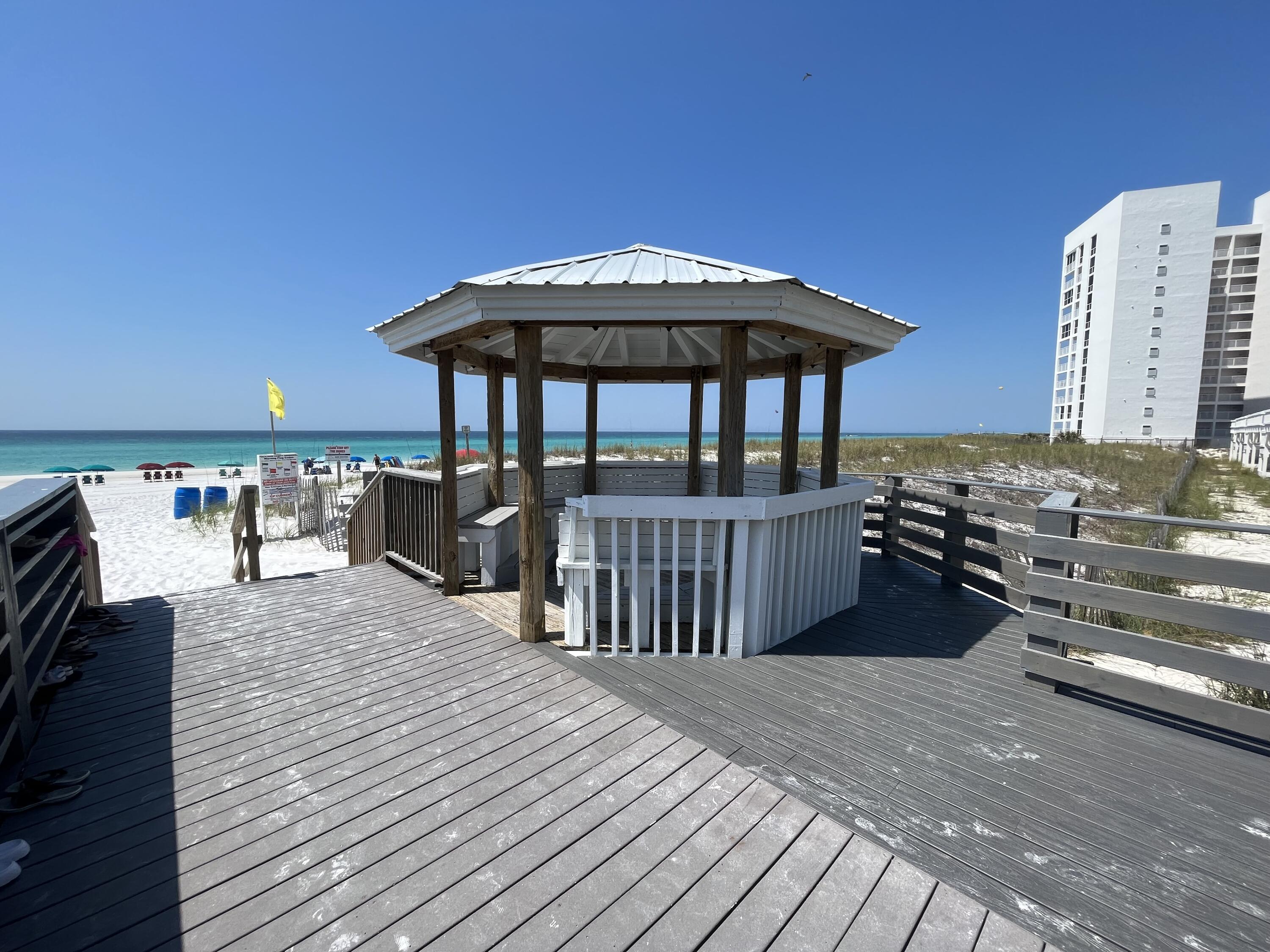 CLOSE TO THE BEACH!!! Just a short stroll to the sugar white sands of the PRIVATE beach at South Bay. There is a Gulf view from the patio. This newly renovated beach condo is fully furnished and rental ready. South Bay is located centrally to all that Destin has to offer. South Bay has a fishing lake, two swimming pools(with kiddie pools), two tennis courts w/pickle ball. Pet friendly and gated community.