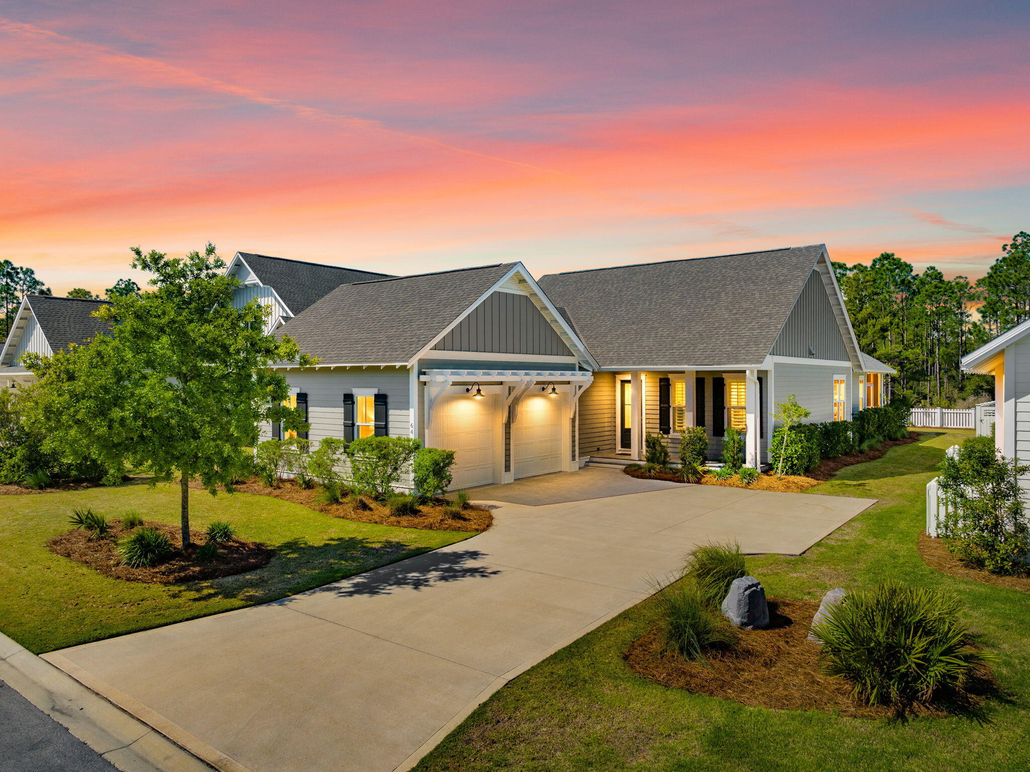 Welcome to Watersound Origins, 'The Pines Preserve', a like-new 4BR/3BA single-level residence built by renowned Huff Homes in the sought-after PINES neighborhood. Perfectly positioned on a rare homesite backing to protected forest adding a level of privacy seldom found. Thoughtfully designed w/an open layout that lives larger w/no wasted space. Home has been a lightly used 2nd residence & w/the oven never used! Enjoy a side-load 2-car garage & spacious backyard w/plenty room for a 12x30 pool *see documents*, home generator & Plantation shutters. The Pines is nearing a peaceful non-construction community just 2-minutes to amenities: include golf, pool, fitness, tennis, pickleball, miles of walking/biking trails & 5-min to the beaches of 30A. Origins to 30A is a Lifestyle, LIVE IT DAILY!
