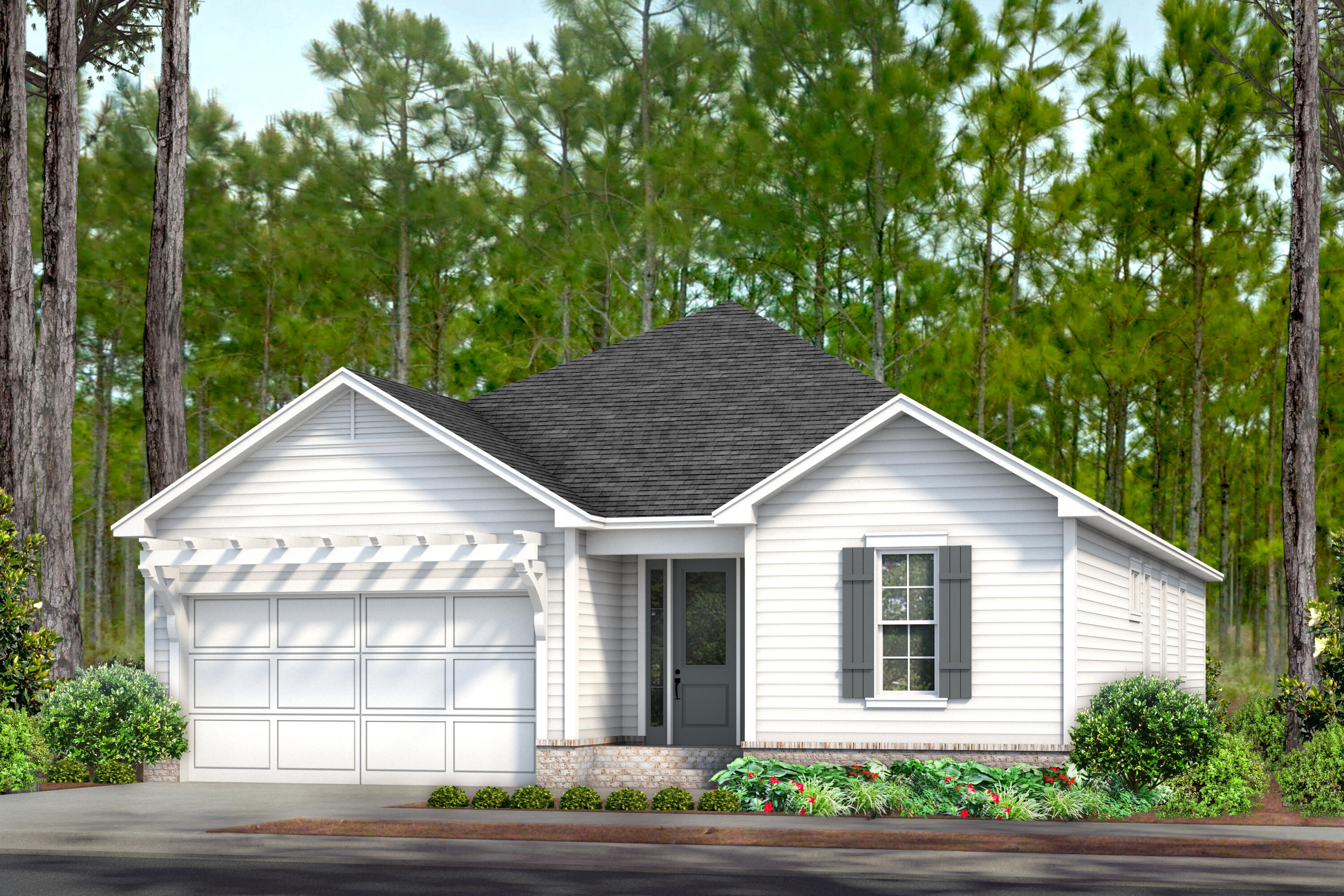 Entered for comp purposes. The Brady plan (with alternate elevation) is a single-level, open-concept floor plan with 3 bedrooms, 2.5 baths, a study and a 2-car garage. This home includes: 10' ceilings, 8' raised panel interior doors, luxury vinyl flooring throughout, stainless steel appliance package tiled kitchen backsplash, under cabinet lighting, wood cabinetry with soft-close features, crown molding in main living area, plus more.