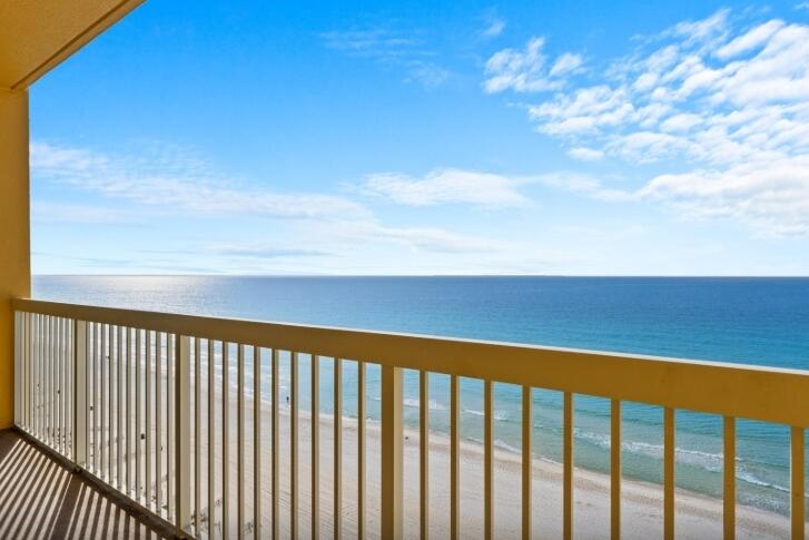 Embrace the beachfront lifestyle in this beautifully furnished 1BR/2BA + Bunks residence at Calypso Tower I. Offering unobstructed Gulf of Mexico views from its private balcony, this stunning condo provides the perfect setting to unwind, soak in breathtaking sunsets, and enjoy the sounds of the surf. Designed for both comfort and coastal elegance, the unit features easy-care wood-look flooring, a spacious open-concept living area, and a recent refresh of the living room and dining furniture, creating a stylish, updated coastal atmosphere. The well-appointed kitchen showcases granite countertops, while the primary suite offers a private ensuite bath complete with a walk-in shower. Additional bunk accommodations maximize both functionality and rental appeal. Calypso's unbeatable location places you just steps from private beach access, Pier Park, dining, shopping, and popular local attractions. Owners and guests of Towers I & II enjoy exclusive access to Gulf-front Caribbean-style pools, along with premium resort amenities including a fitness center, Tiki bar & grill, general store, covered parking, onsite security, and beachside rentals and activities. Whether you're searching for a vacation getaway, investment opportunity, or your own slice of paradise, this Calypso condo delivers the ultimate Panama City Beach experience.