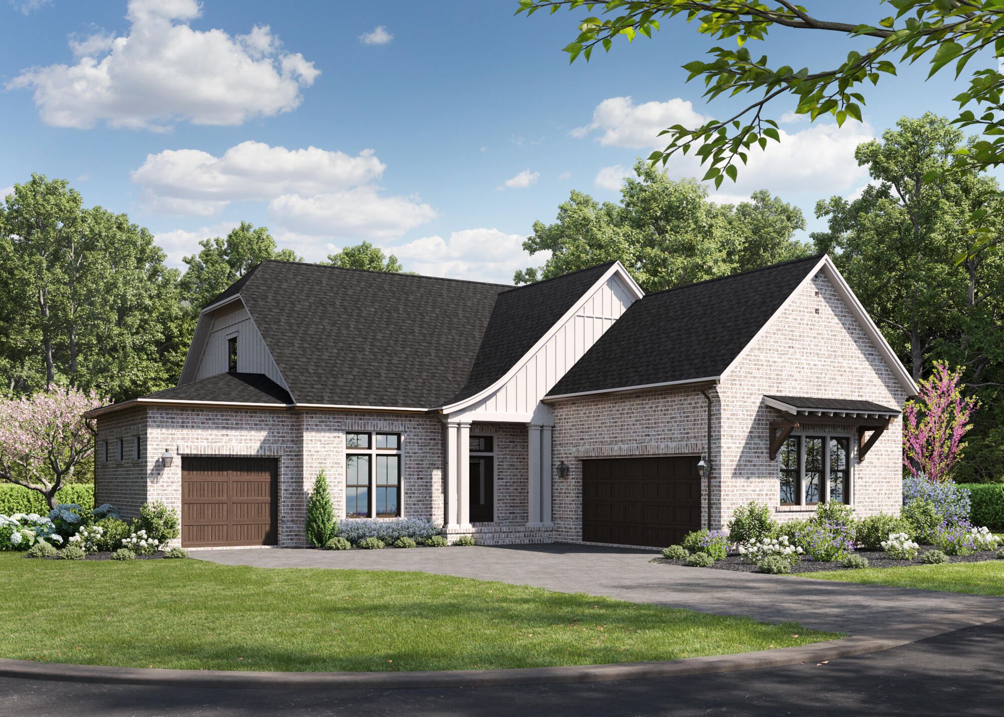 Discover the Morgan Plan, home is under construction completion Fall of 2026, a 2-story, 2,734 sq. ft. luxury home featuring 3 bedrooms, 3.5 baths, a dedicated home office/study, a rare oversized upstairs storage attic, a drop zone, and a 3-car garage in the gated community of Addie's Place in Bluewater Bay, Niceville, Florida.
Designed for modern Gulf Coast living, this home offers an open-concept layout, an upstairs bedroom suite, and curated designer selections including Cambria Britannica Gold kitchen countertops, Cambria Macbeth bathroom countertops, Woodharbor Stockman Slab cabinetry, and Novella Whitman Oak flooring throughout the main living areas.
The kitchen includes Frigidaire Professional appliances, a gas cooktop, Zephyr hood, and full-height quartz backsplash.