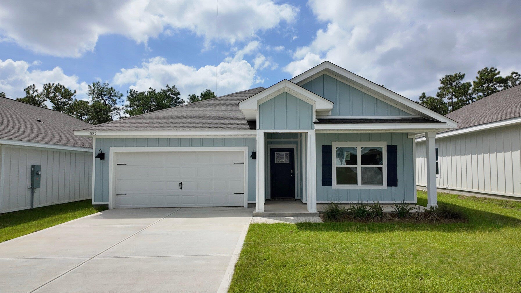 GORGEOUS NEW construction going up now in Marlin Place with a community pool, pavilion, sanded volleyball court, cornhole area and streetlights for residents to enjoy. Just under 1,800 square feet, this beautiful single- story home offers 4-bedrooms with 2-bathrooms, a 2-car garage, and a seamless open layout. Outstanding & spacious floorplan. Stunning Quartz countertops in kitchen and baths, all stainless-steel appliances, gorgeous EVP wood look flooring & plush carpet in the bedrooms. So many great amenities and this highly desirable home comes standard with a Smart Home Technology package with several Smart devices for your convenience. Home also includes hurricane fabric window & door protection and a beautiful classic curb appeal. ALL LISTING pictures, colors, features, and size may vary. Square footages are approximate.