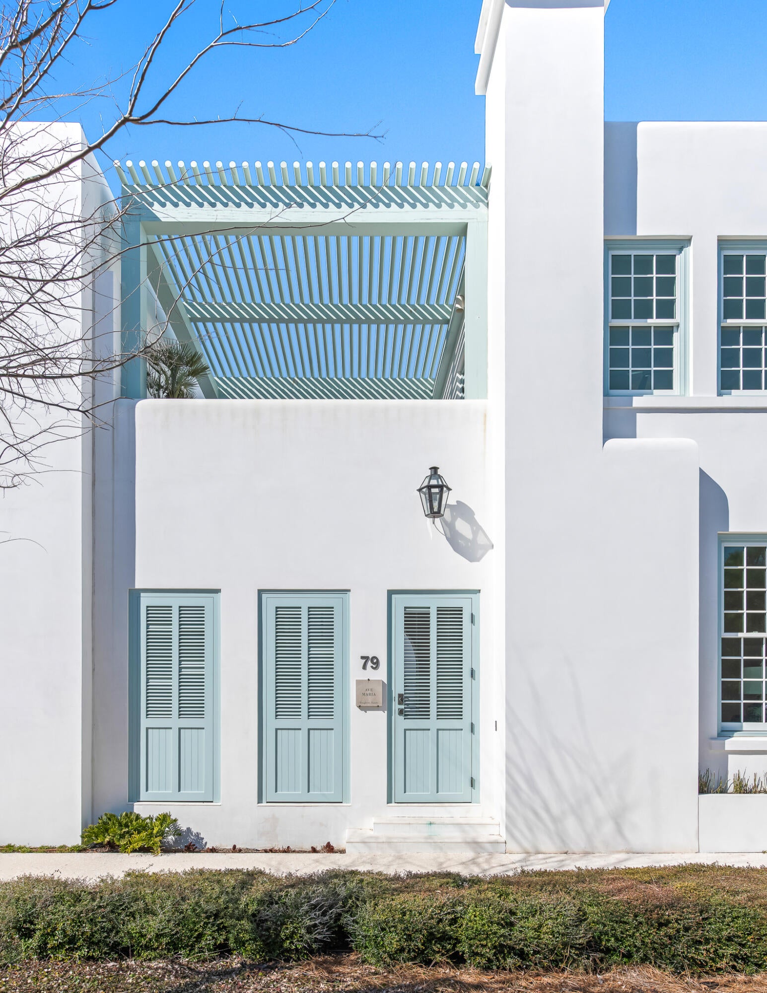 79 North Castle Harbour represents the best of life at Alys Beach. Architect Gary Justiss delivered a Mykonos-inspired layout that has become one of the most desired floor plans in Alys Beach. From the custom hand painted venetian plaster walls to the Waterworks plumbing fixtures, the Interior design work by Bohlert Massey elevates the aesthetic to a high level of coastal sophistication found throughout the home.

First-floor living is showcased at its finest with the living, dining, kitchen, and primary bedroom all opening onto covered outdoor living areas and the spacious courtyard beyond. The courtyard features an upgraded summer kitchen, private pool and hot tub, and a dedicated exterior stairway providing access to the roof terrace.

The second floor includes a secondary primary bedroom with a den, along with two additional guest suites. A two-car, air-conditioned garage provides private on-site parking.

Ideally located across from the Zuma Wellness Center, this home offers convenient access to Town Center and Caliza Pool and Restaurant - Just steps away.