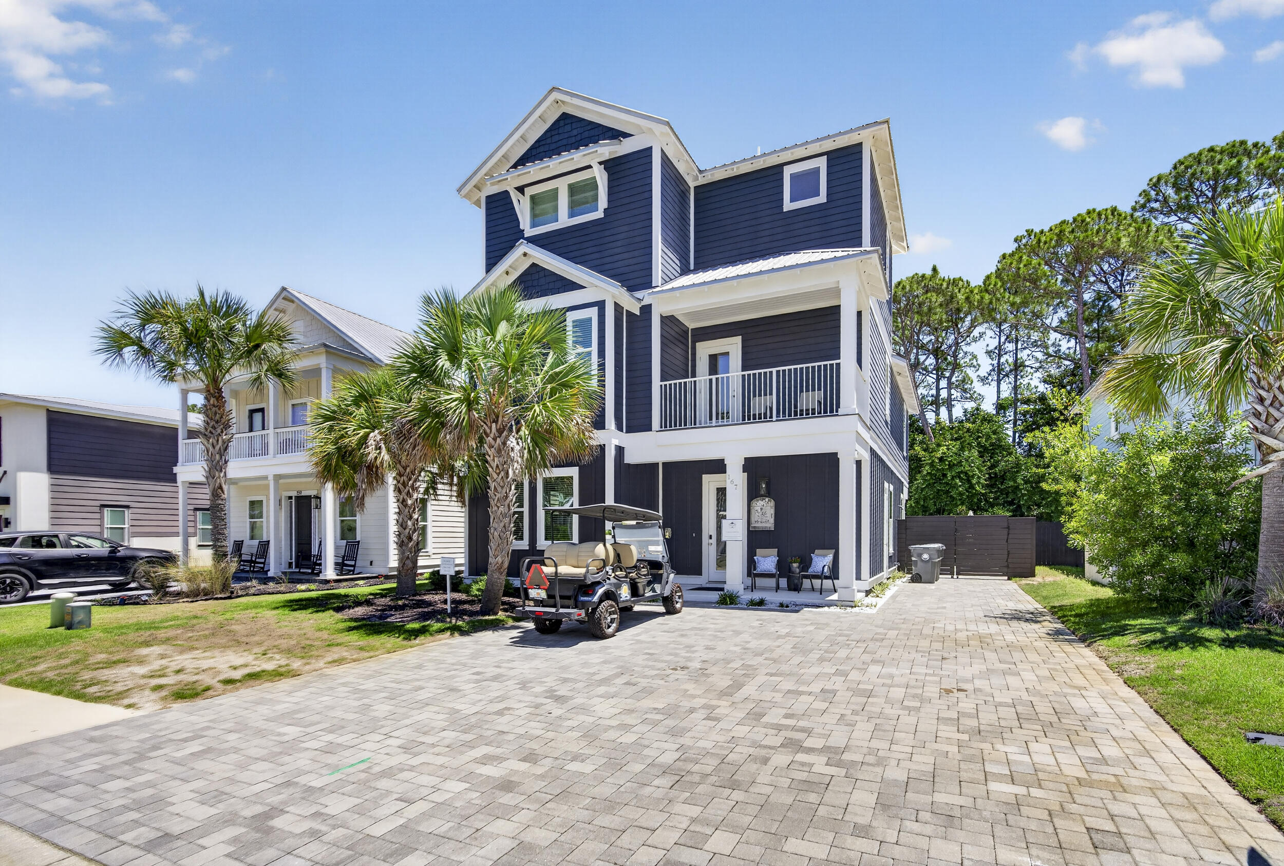 Experience elevated coastal living in this exceptional luxury beach retreat located in the exclusive gated community of Frangista Beach. Designed for both refined entertaining and relaxed coastal living, this stunning 6-bedroom, 5.5-bath residence features a private fenced backyard oasis complete with a sparkling pool and expansive patio area perfect for gatherings after a day at the beach.
The heart of the home is the spacious open-concept first floor, where the living, dining, and kitchen areas flow seamlessly together beneath soaring ceilings and abundant natural light, creating an inviting atmosphere for entertaining and everyday living. The fresh, sophisticated coastal design offers the perfect blend of comfort and elegance throughout all three thoughtfully designed levels.
The first-floor primary suite provides a private sanctuary, while the second floor features three additional bedrooms and two baths ideal for family and guests. The expansive third-floor suite offers a large sleeping and sitting area, wet bar, and full bath--creating the perfect bedroom area  room, media space, or private guest retreat.
Just a short stroll or golf cart ride to the sugar-white sands, dining, and entertainment, this home blends luxury, comfort, and convenience in one of Miramar Beach's most desirable communities. Whether you are seeking a full-time residence, second home, or high-performing vacation rental investment, this exceptional property offers the ultimate Emerald Coast lifestyle