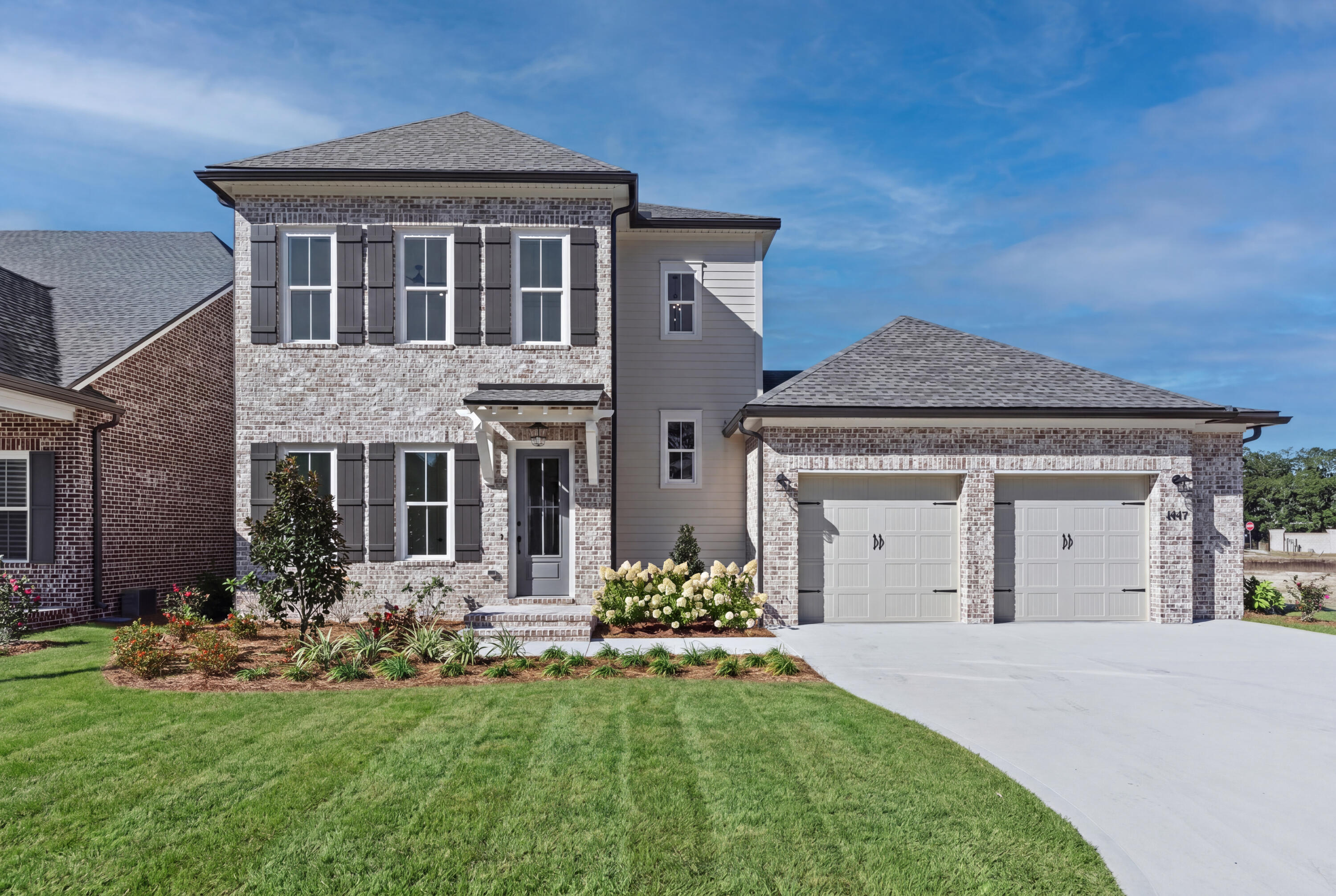 Beautiful new Stella Plan in Addie's Place at Bluewater Bay. This 2-story brick home offers 4BR/3.5BA, a study, and 2,806 sq. ft of well-designed living. The first floor features an open kitchen with a separate scullery, dining, and living area plus a private owner's suite with a spacious bath and walk-in closet. Upstairs includes 3 bedrooms and 2 full baths. Enjoy a covered rear porch, 2-car garage, and fenced yard with room for a pool.  Prime location near schools, parks, and the Emerald Coast.