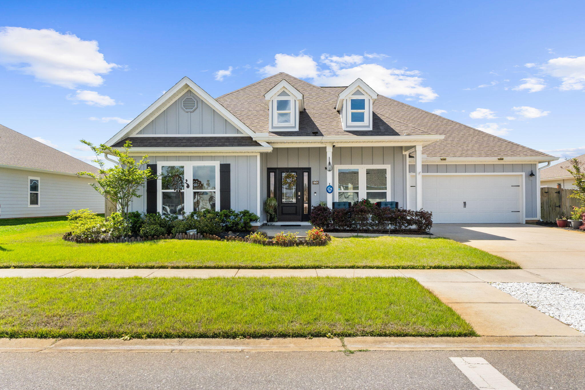 Welcome to this beautifully upgraded and well maintained home, showcasing over $100K in enhancements that truly set this gem apart. From the moment you arrive, the pride of ownership is evident in every detail.
The exterior features a fully fenced yard with lush Zoysia sod and a complete irrigation system, creating a low-maintenance and visually stunning landscape complete with two . Enjoy outdoor living year-round on the screened-in porch with sun shades, or relax on the epoxy-coated front and rear porches--perfect for entertaining or quiet evenings at home.
Inside, the home continues to impress with thoughtful upgrades throughout, including a custom kitchen backsplash, upgraded appliances, and spray foam attic insulation for superior energy efficiency...... .... The garage has also been enhanced with durable epoxy flooring, adding both function and style.
Additional high-value features include fully paid for solar panels for energy savings and a whole-house generator, providing peace of mind and reliability in any season.
This home offers an exceptional blend of comfort, efficiency, and upgraded living--far beyond standard new construction. Too many upgrades to list here--please see attached documents for a complete accounting.
A must-see property that truly reflects meticulous care and outstanding value.