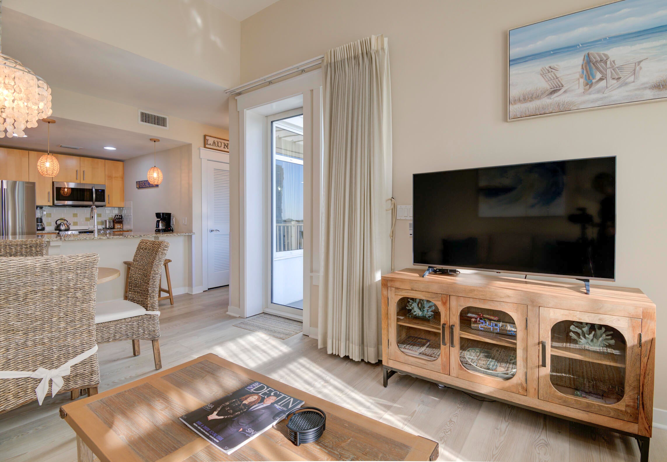 Elevate your resort lifestyle in this prime 7th-floor end-unit condo situated in the highly sought-after Elation at Sandestin Golf & Beach Resort. Boasting rare, soaring vaulted ceilings exclusively available on the top level, this light-filled residence offers an expansive, airy feel that standard floor plans simply cannot match. 

Step out onto your spacious 110-sq-ft main balcony to take in panoramic views stretching across the pristine Grand Gardens all the way to Choctawhatchee Bay, the ultimate setting for enjoying morning coffee or evening sunsets. Off the primary bedroom, a charming Juliet balcony frames sweeping views over one of Sandestin's championship golf courses, providing a tranquil backdrop for your daily retreat. 

Live the Baytowne Wharf Lifestyle in Sandestin Golf & Beach Resort. Located in the heart of Sandestin, this condo offers walkable access to The Village of Baytowne Wharf--an energetic waterfront destination known for its marina, dining, boutiques, nightlife, and year-round events. Enjoy mornings along the Choctawhatchee Bay, afternoons on championship golf courses or sugar-white beaches, and evenings filled with live music, fireworks, and sunset views over the water.

Sandestin Resort amenities include private beach access, multiple golf courses, tennis and pickleball courts, miles of walking and biking trails, a full-service marina, and resort transportation throughout the property. Whether as a primary residence, second home, or an investment.