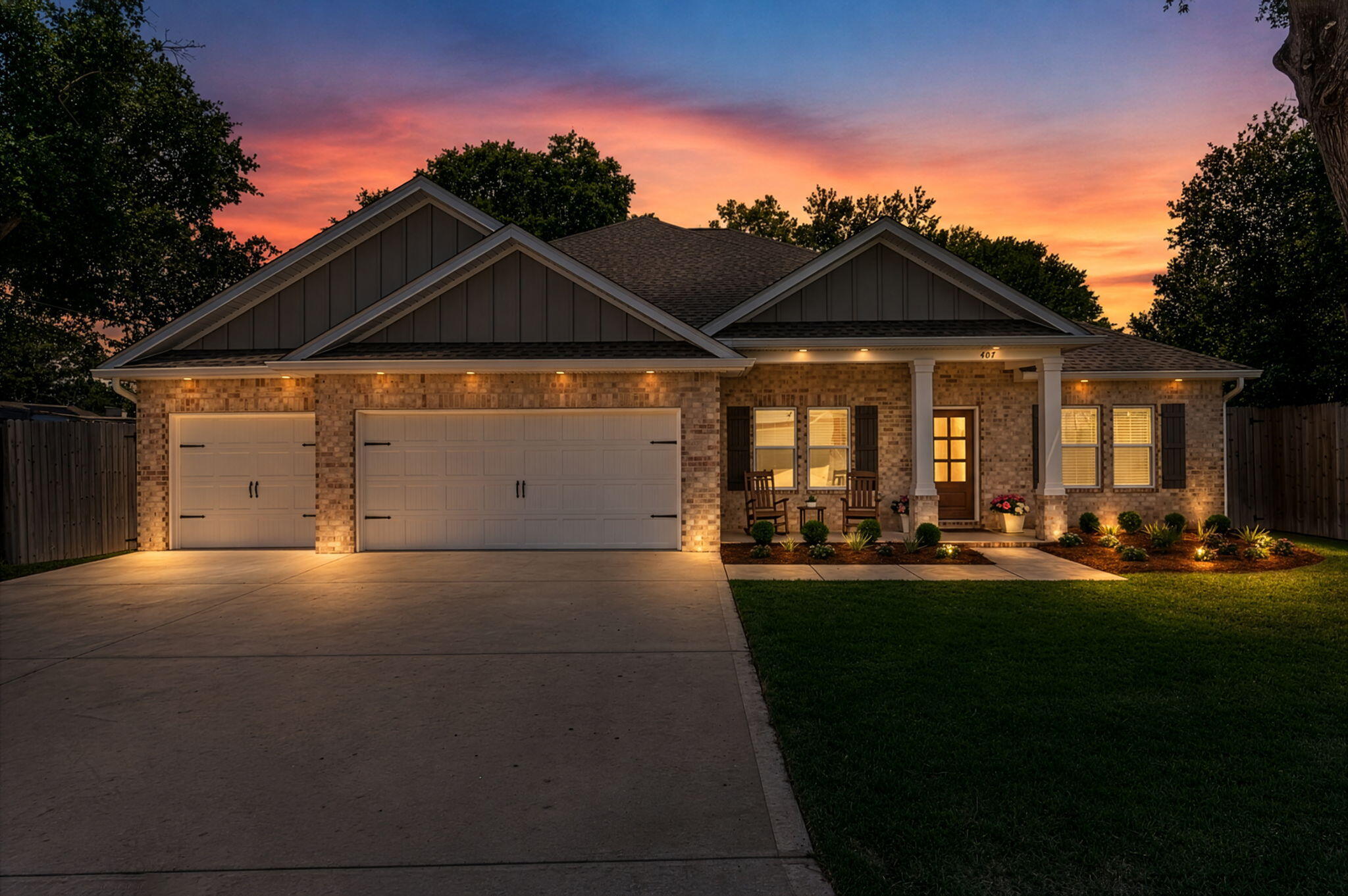 Rare opportunity to own a 2025 executive-style home tucked away in the heart of Fort Walton Beach. This impressive 5-bedroom, 3-bath residence combines luxury, comfort, and functionality with a thoughtfully designed open-concept, split-bedroom floor plan that offers both privacy and seamless flow.
Inside, you'll find upscale finishes throughout, including durable luxury vinyl plank flooring and spacious living areas filled with natural light. The gourmet kitchen is the centerpiece of the home, featuring quartz countertops, a stylish tile backsplash, gas range, soft-close cabinetry, a large center island, and a walk-in pantry. The open design allows the kitchen to overlook the living and dining areas, making it ideal for entertaining and everyday living.
The private primary suite provides a relaxing retreat, while four additional bedrooms offer flexibility for family, guests, a home office, or hobby space. Three full bathrooms ensure convenience for everyone.
Outside, enjoy a fully fenced backyard with plenty of room for pets, play, or outdoor gatherings. Window blinds are already installed throughout the home, adding both value and convenience. The oversized 3-car garage offers ample space for vehicles, storage, and recreational equipment.
Offering modern construction, premium finishes, and a desirable Fort Walton Beach location, this hard-to-find executive home delivers the perfect combination of style, space, and convenience. Don't miss your chance to make it yours.