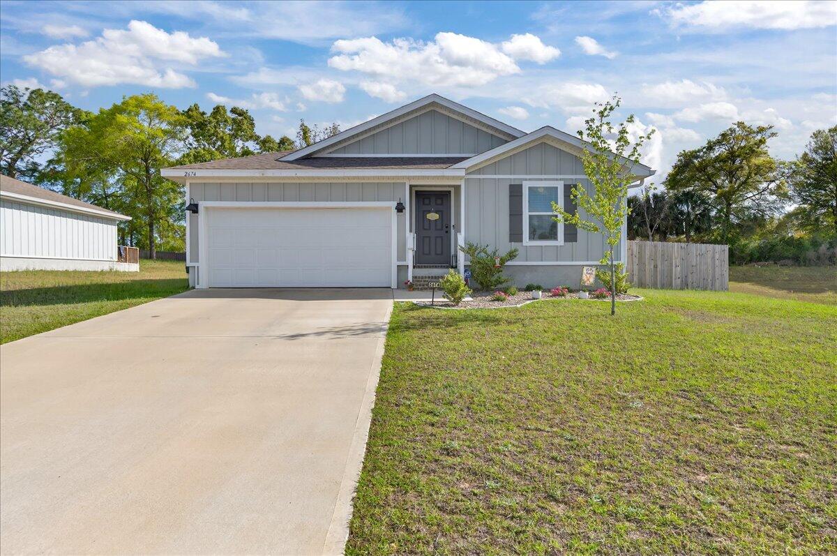 Washer & Dryer Included + Buyer Incentives Available!

Welcome to this stunning Freeport floorplan in the highly sought-after Silver Lake Village community--located in the fast-growing North Crestview area!

This beautifully designed 4-bedroom, 2-bath home with a 2-car garage offers a true open-concept layout with no wasted space, making it both functional and inviting. The heart of the home features a gorgeous kitchen with quartz countertops, stainless steel appliances, a smooth-top range, built-in microwave, quiet dishwasher, and a spacious dining area--perfect for both everyday living and entertaining.

Enjoy the striking EVP wood-look flooring throughout the main areas with plush carpeting in the bedrooms, creating a comfortable yet modern feel. The home also includes a Smart Home Connect System, adding convenience and efficiency to your daily life.

Step outside to one of this property's standout features--a fully fenced backyard on a spacious corner lot, offering both privacy and room to spread out. Ideally positioned near a retention pond, you'll appreciate the added space and lack of direct neighbors on one side, creating a more open and peaceful setting.

The durable Hardie board exterior enhances the home's classic craftsman-style curb appeal, while the location provides easy access to everything--just a short drive to Eglin AFB, Duke Field, local beaches in Destin and Fort Walton Beach, and nearby amenities like Blackstone Golf Course.

This home combines modern features, thoughtful design, and added value--making it an opportunity you don't want to miss.

All dimensions and descriptions are believed to be accurate, but if important, are to be verified by buyer.
