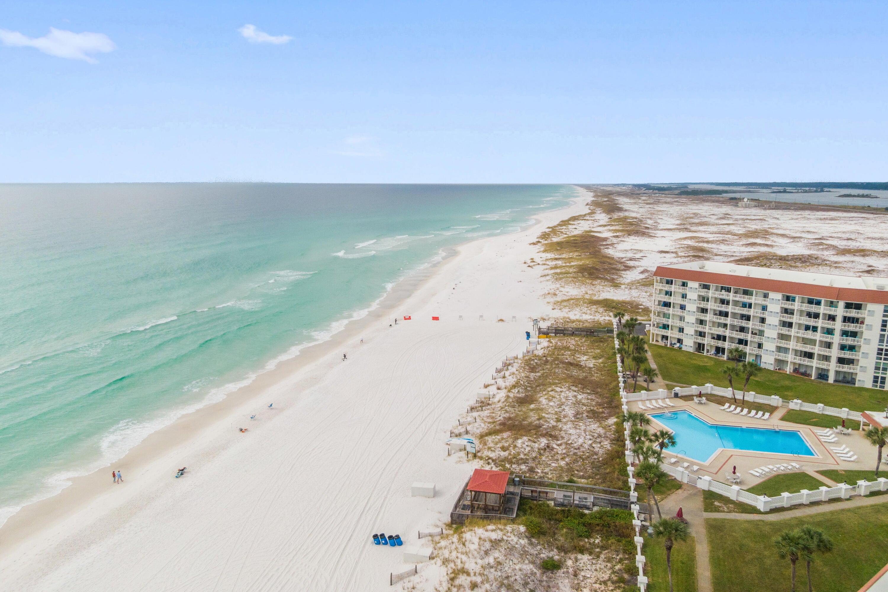 Wake up to peaceful Sound views from this beautifully furnished fourth-floor condo in El Matador on Okaloosa Island. This spacious 2-bedroom, 2-bath residence offers a rare combination of storage, comfort, and lifestyle -- with a large balcony accessible from both the living room and primary suite.

Enjoy private Gulf-front beach access just steps away, plus resort-style amenities including two pools (one heated), fitness center, sauna, tennis, pickleball, and basketball courts. Whether you're searching for a full-time residence, vacation escape, or income-producing property, this condo checks every box -- and at an exceptional Island value. Snowbirds welcome.