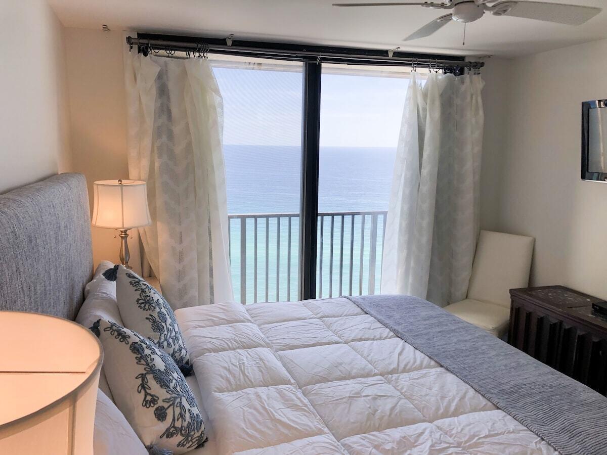 Experience stunning Gulf-front views from the 20th floor at One Seagrove Place! This beautifully maintained 2-bedroom, 2-bath condo offers direct beach access, a private balcony overlooking the emerald waters of the Gulf, and an unbeatable location along Scenic 30A. Perfect as a primary residence, vacation retreat, or income-producing investment, this fully furnished unit features an open-concept layout designed to maximize natural light and breathtaking coastal views. Residents enjoy resort-style amenities including a Gulf-front pool, tennis courts, fitness facilities, and private beach access. Just minutes from Seaside, WaterColor, boutique shopping, renowned dining, and all the attractions that make 30A one of Florida's most sought-after destinations!