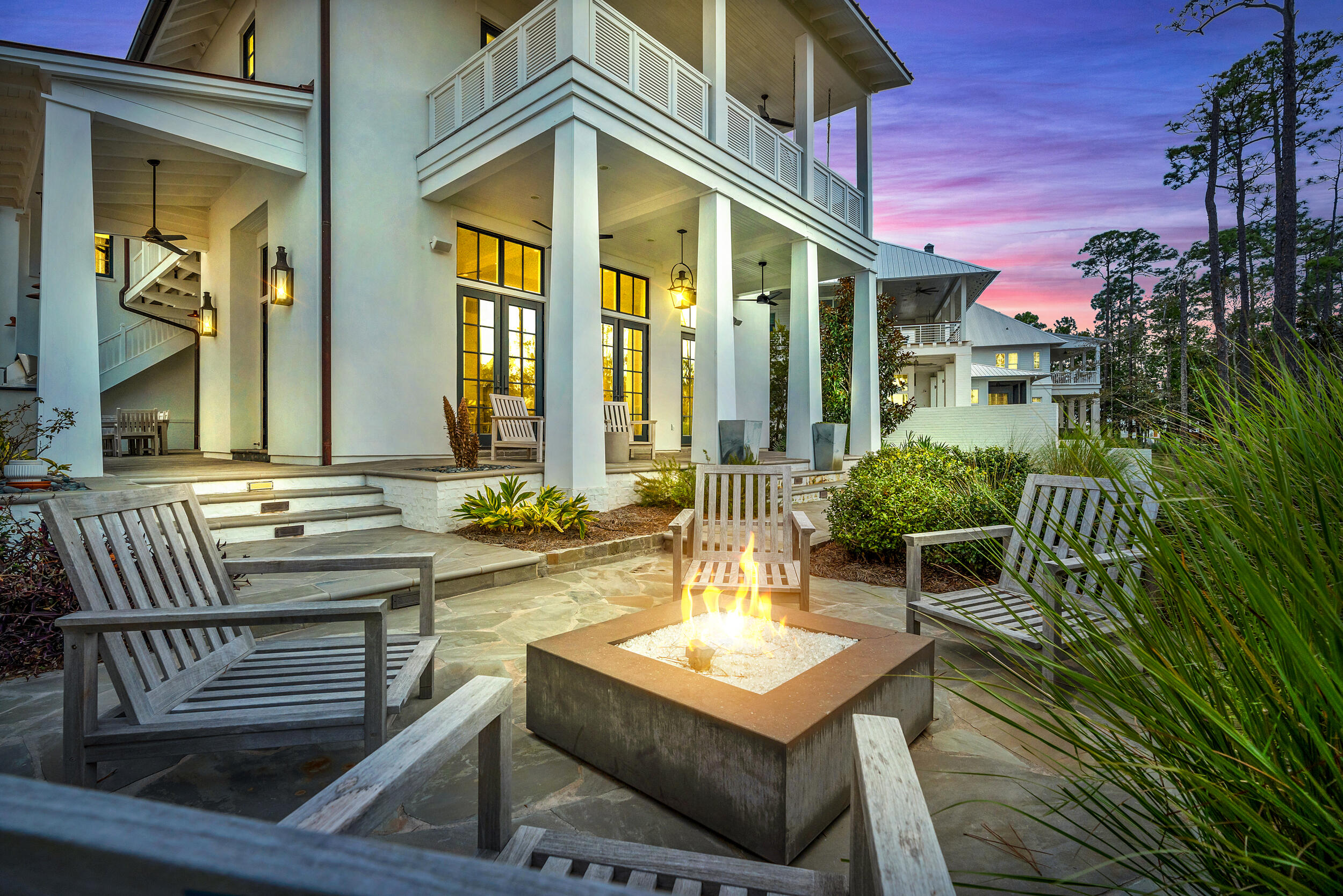 This stunning property, located in the prestigious coastal enclave of Churchill Oaks, offers almost unimaginably beautiful views of Choctawhatchee Bay. Thoughtfully designed by Savoie Architects, this home has been curated with unparalleled coastal style and finish level. The main residence offers 3 bedrooms, 3.5 bathrooms with extraordinary finishes throughout, including 200 year old reclaimed wood flooring, tongue-and-groove ceilings with antique wood ceiling beams, slate tile roof with copper flashing and gutters, custom marble tile, quartzite countertops, and much more. These exquisite finishes carry over into the 1-bedroom, 1-bathroom carriage house, sitting over a detached 2-car garage.