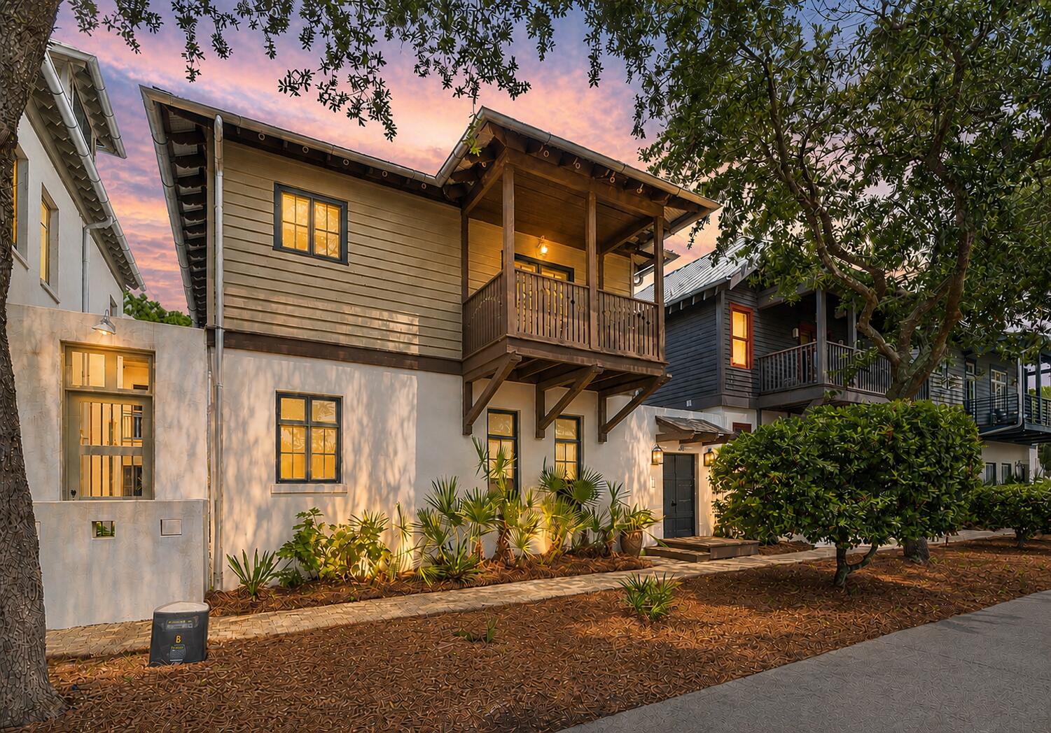 Welcome to 45 Town Road, where timeless coastal design, exceptional outdoor living, and one of Rosemary Beach's most convenient locations come together. A private entrance opens into an expansive paved courtyard, creating a beautiful extension of the home and an inviting setting for entertaining, dining, or unwinding after a day at the beach. With more than 600 square feet of covered porch space, this home was designed to embrace the indoor-outdoor lifestyle that makes Rosemary Beach so special.

Inside, classic black-and-white tile, a grand staircase, vaulted ceilings, hardwood floors, and abundant natural light create a coastal aesthetic that feels both elevated and timeless. The white granite eat-in kitchen opens seamlessly to the living area, where doors lead directly onto the covered patio and private courtyard. A guest bedroom and full bath on the main level offer privacy and flexibility for family and guests. Upstairs, the primary suite features its own shaded balcony overlooking the tennis courts as well as access to a spacious covered porch overlooking the courtyard. A second upstairs ensuite with two queen beds provides generous accommodations for additional guests.

Just steps from the clay tennis courts, fitness center, and Sky Pool, the location places some of Rosemary Beach's most desirable amenities practically outside your door. Beyond the home, enjoy private beach access, owners-only amenities including the Owners Pool and ... Just steps from the clay tennis courts, fitness center, and Sky Pool with indoor and outdoor swimming, the location places some of Rosemary Beach's most desirable amenities practically outside your door. Beyond the home, enjoy private beach access, owners-only amenities including the Owners Pool and cabanas, and the ability to walk or bike to Rosemary's Town Center for dining, shopping, community events, and the unmistakable lifestyle that has made Rosemary Beach one of 30A's most coveted communities.