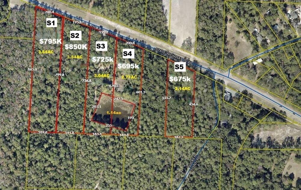 Premier commercial development opportunity in the heart of Freeport's explosive growth corridor. Parcel pricing ranges from $675,000 to $850,000, this assemblage consists of five separately available or combinable commercial-zoned parcels fronting Highway 20 W, ranging from approximately 2.14 acres to 3.64 acres. Positioned only 1.4 miles west of the major US Highway 331 intersection, the properties offer exceptional visibility, accessibility, and development flexibility within one of Walton County's fastest-growing commercial and residential expansion areas. The corridor between Hammock Bay and US 331 is experiencing substantial new residential, commercial, office, medical, and mixed-use development activity, making these parcels ideally suited for retail centers, professional office, restaurants, convenience retail, service-oriented businesses, flex space, or mixed commercial concepts. The parcels are located directly across from a newly developing office complex and benefit from strong traffic exposure along the rapidly expanding Highway 20 corridor.
The surrounding area includes extensive new residential communities and proximity to Freeport Elementary School, Freeport Middle School, and Freeport High School, creating strong demographics and long-term demand drivers. The availability of multiple contiguous parcels also creates the opportunity for larger-scale assemblage planning, phased development, or investment hold strategies.
  Buyer to verify data for its own use. All information is believed to be accurate but is not guaranteed. Prospective buyers are responsible for independently verifying all information and determining the property's suitability for their intended use. All final terms are subject to negotiation and shall be set forth in a fully executed sales agreement between the parties.