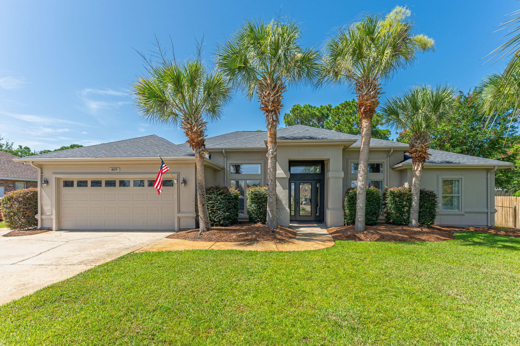 Coastal Living at Its Finest!
Experience the best of coastal living in this immaculate, meticulously maintained home, ideally located within walking distance of the bay and just a short golf cart right across Highway 98 to the public beach access on the Gulf of American.
From the moment you step inside, you'll appreciate the high ceilings, elegant crown molding, and pride of ownership throughout. The beautifully updated kitchen, features granite countertops, newer appliances, a state-of-the-art refrigerator, and a chef's dream cooking area complete with a gas cooktop, oven, convection oven, air fryer, and microwave all in one.The spacious living area opens through large glass doors to a spectacular outdoor oasis, while French doors from the primary suite provide private access as well. Whether you're relaxing or entertaining, you'll love the screened enclosure featuring a sparkling gunite pool and a fully equipped outdoor kitchen.
With no HOA, you'll enjoy the freedom to truly make this property your own. The beautifully landscaped yard is kept lush year-round with a full irrigation system.
Perfectly situated in the heart of the Emerald Coast, you'll be just minutes from beaches, boating, shopping, restaurants, parks and everything that makes coastal living so desirable.
This is truly one of those homes that must be experienced in person. The quality, location, and lifestyle it offers simply can't be fully captured in words. Schedule your private showing today and discover why this exceptional property is the perfect place to call home.