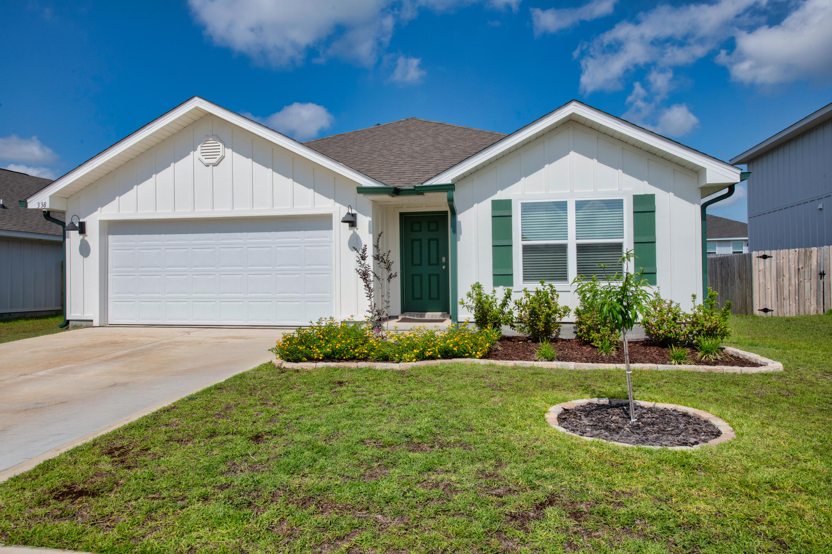 Take advantage of this home with a 3.99% VA assumable mortgage! 

Save approximately $500-$600 per month compared to today's interest rates.* (
Qualified buyers only. ) 

Move right into this 2024 4-bedroom, 2-bath home with an open-concept layout, a covered patio, and a spacious 2-car garage. 

The popular Cali floor plan includes a Smart Home Connect system and convenient smart devices. The stylish kitchen offers stainless steel appliances, granite countertops, a smooth-top range, a built-in microwave, a quiet dishwasher, a corner pantry, and a large island bar. Wood-look flooring runs throughout the main living areas, plush carpet adds comfort to the bedrooms, and the primary suite offers a walk-in closet, a double granite vanity, a large shower, and a separate soaking tub. A split-bedroom design provides privacy, with guest bedrooms sharing a modern second bath. 

Enjoy access to the community pool in Shoal River Landing, ideally located in southwest Crestview--just a short drive to the airport, military bases, and the beautiful beaches of Ft. Walton and Destin, plus minutes from the popular Blackstone Golf Course.