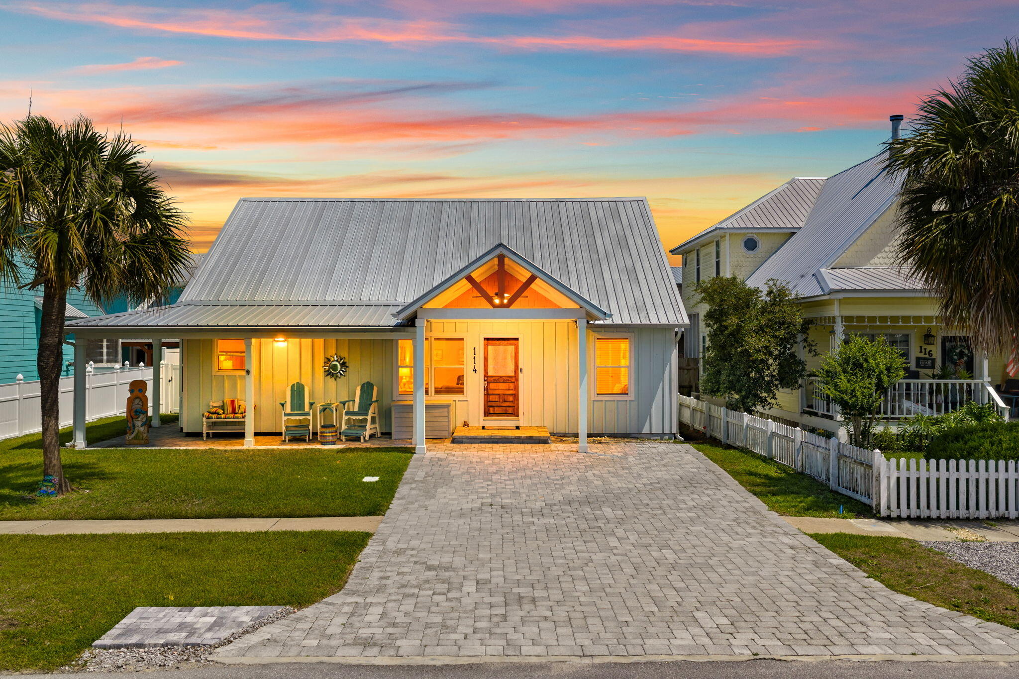 114 Bid A Wee Lane -- Private, Gated Beach Access in One of PCB's Most Established Communities. As a Bid-A-Wee property owner you're eligible to join the park association for just $100 a year which grants you the access codes to a members-only stretch of sugar-white beach, plus a voice and a vote in the community. 114 Bid-A-Wee Lane has the same private beach shared by Bid-A-Wee homes valued well into seven figures. Inside, you'll find a single-level living floor plan offering space most beach properties simply don't have: Open, light-filled rooms with generous closets and storage, rarely found this close to the water. This home works as easily for full-time coastal living as it does for a seasonal residence. Because Bid-A-Wee Lane is protected from short-term and vacation rentals, it provides something special on the beach, real neighbors. Historic Bid-A-Wee is a beachside community with a genuine neighborhood feel.  This beautiful house is also minutes from shopping, dining, and everything Panama City Beach has to offer. Recent improvements include a new HVAC condenser and refreshed vents, solid wood interior doors, upgraded attic and crawl-space insulation including ground moisture barrier, and a hot water heater sized to serve the jacuzzi tub in the primary bath.  If you're looking for a home in one of the area's most sought-after communities, 114 Bid A Wee Lane is where it starts! Don't miss it!