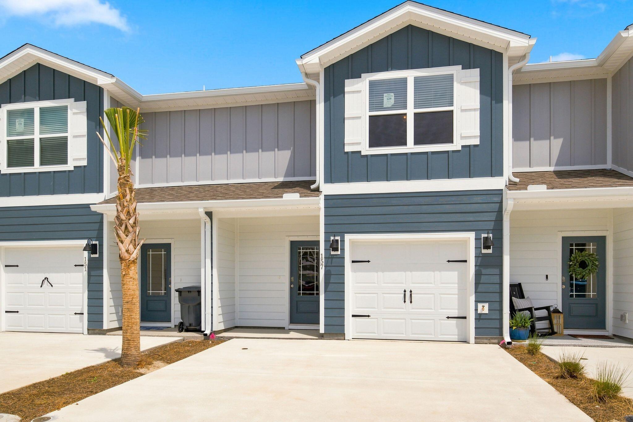 Come view this Waterfront Townhome that's for lease today! Look for 3D Virtual walk through link.
This two-story townhome is brand new construction waterfront lake/pond views and with 3 bedrooms, 2.5 bathrooms and is an interior unit. As you enter this home you will find EVP flooring in the foyer leading to the expansive open-concept kitchen, living, and dining area, designed for entertaining and everyday living. The kitchen is open and spacious with a center island and features quartz countertops and premium stainless-steel appliances including a smooth top stove, microwave, fridge, dishwasher, washer and dryer. Waterfront views off rear covered patio for nice relaxing settings. With only 3.9 miles to the closest white sandy beach ,you are just a short bike ride or drive to enjoy your beach time. No pets. Owner is looking for great tenants to take care of this new home like as if it was theirs. Minimum credit scores to apply. Easy to view -available Now!