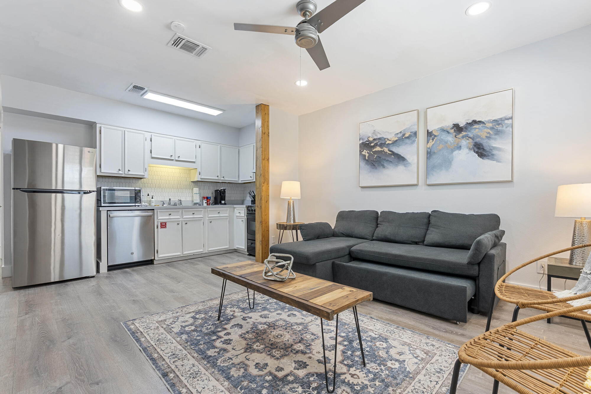 Turnkey 1BR, 1BA condo on Okaloosa Island ready for you or your next guest! This fully furnished coastal retreat includes one covered parking space plus additional guest parking. Enjoy community amenities like on-site laundry, a BBQ grill, picnic area, and a charming fire pit for relaxing evenings. Located just a short walk to Blue Dolphin Beachwalk Access #1, making it easy to soak up the sun and enjoy the refreshing breeze from the gulf anytime you please!