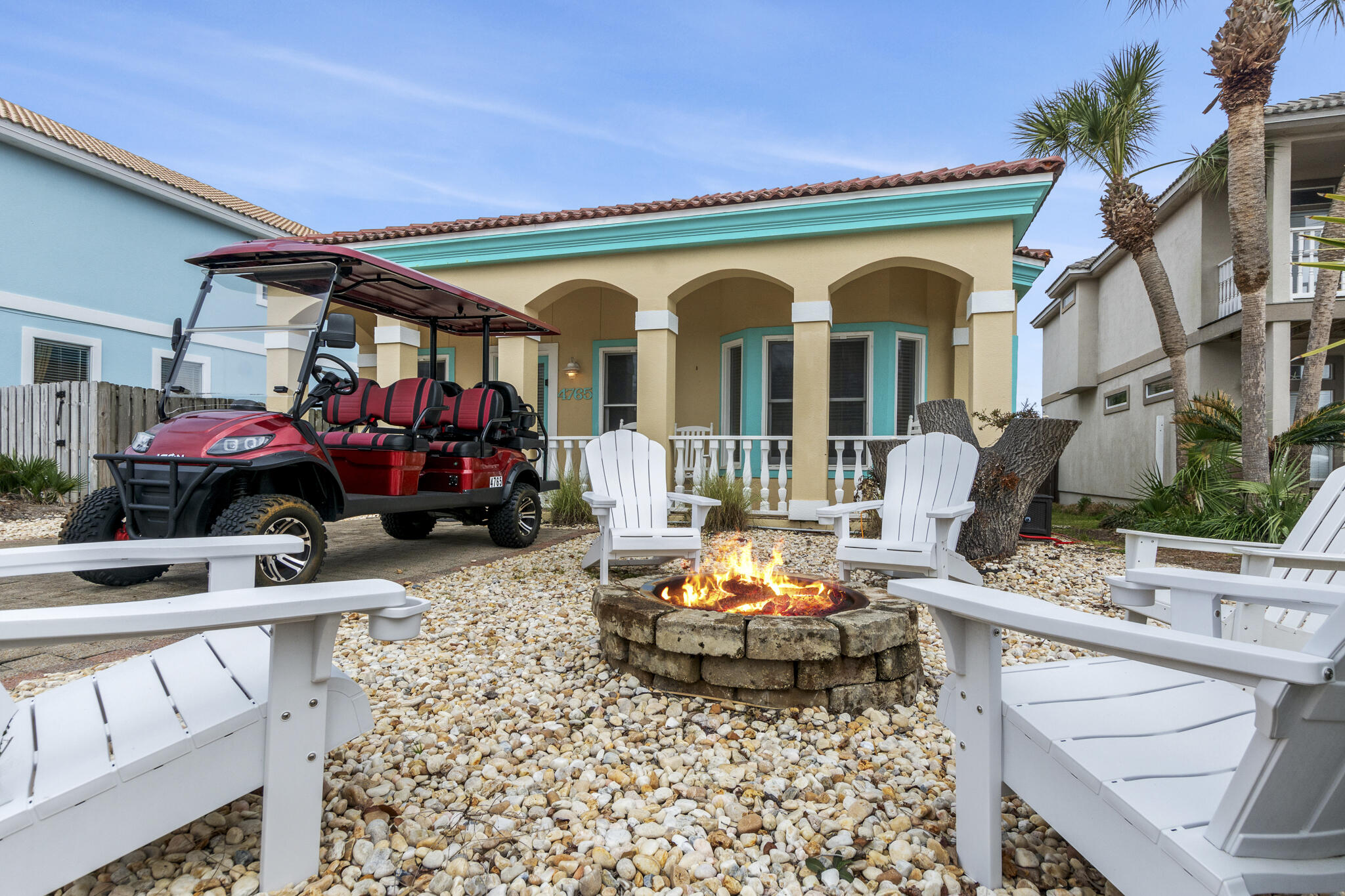Gross Rental Income for 2025 was $65,297.42!  Great 3 bed/2 bath vacation rental in Terra Cotta Terrace.  Comes fully furnished along with a hot tub.  New HVAC unit has been installed.  Just a short walk to the gated, private beach access.  Inside you will find an open & bright floor plan with wood look tile flooring throughout and a spacious kitchen equipped with stainless appliances and a breakfast bar. The large back deck is where you will find the hot tub and out front is a firepit with Adirondack chairs and a large covered porch; plenty of options to relax after a day at the beach.  Amenities include a community pool, volleyball and tennis courts.  Conveniently located to great restaurants, shopping and fun activities for both kids and adults.