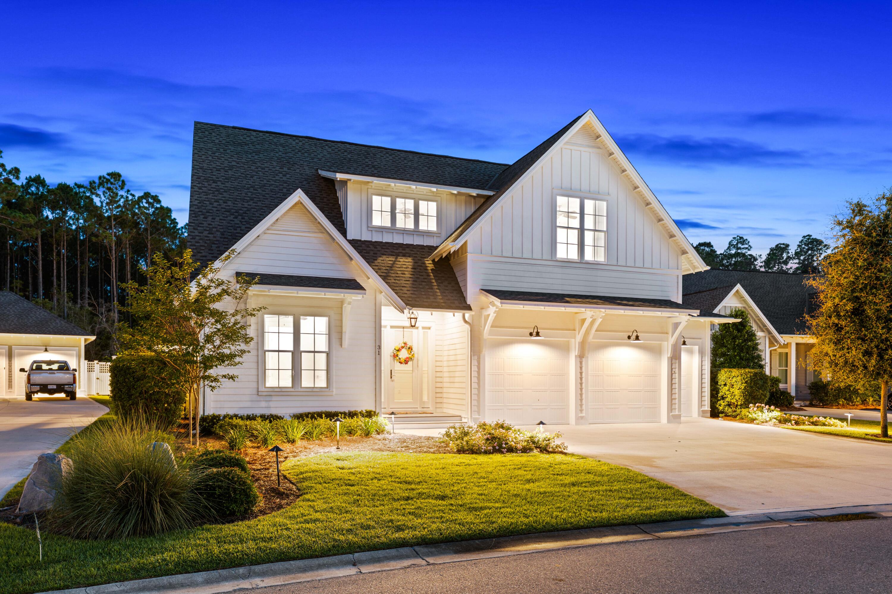 Welcome to one of WaterSound Origins' finest offerings -- a stunning luxury home where every detail has been curated for elevated coastal living. From the moment you arrive, professional landscaping, designer lighting, and undeniable curb appeal set the tone for what awaits inside.
Ten-foot ceilings, wide-plank engineered hardwood floors, 8-ft solid-core doors, shiplap feature walls, crown molding, and custom light fixtures create an interior that feels both refined and livable. The chef's kitchen is a showpiece: Wolf range, Liebherr panel refrigerator, Asko panel dishwasher, Sharp microwave drawer, a 10×4 quartz island, tall cabinets with glass uppers, and a stainless hood extending ceiling-height. The living room anchors the main floor with a gas fireplace, shiplap walls, and custom drapery -- effortlessly elegant, made for gathering.
Two primary suites on the main level each offer spa-inspired baths with walk-in showers, upgraded tile, quartz countertops, custom fixtures, and one featuring a walk-in closet with custom built-in wood shelving. Upstairs, a loft lounge and three generously sized king bedrooms with custom window treatments provide ample space for family or guests.
Step outside and you'll never want to leave. A landscape architect-designed backyard delivers true resort-style living: a screened porch with powered screens on three sides, a fully appointed cabana with gas fireplace, Alfresco grill, and beverage fridge, an oversized pergola with seating, a gas fire pit and a stunning custom pool with hot tub/spa, and sun shelf -- all backing to permanent nature conservation. No rear neighbors. Total privacy.
The garage package is equally impressive: two-car plus golf cart garage with epoxy-sealed floors, Tesla charger, built-in storage, utility sink, and spare fridge. Every inch of this home has been thoughtfully executed.
WaterSound Origins is one of Northwest Florida's most sought-after master-planned communities -- a rare blend of natural beauty, walkable design, and upscale amenities set among old-growth longleaf pines just south of US-98. Residents enjoy miles of nature trails, community parks, and a true neighborhood feel that's increasingly hard to find along the Emerald Coast.
Positioned minutes from the famed 30A corridor, this home places you within easy reach of Rosemary Beach, Alys Beach, Watersound Beach, and Seaside -- some of the most desirable coastal communities in the country. World-class dining, boutique shopping, and sugar-white Gulf beaches are all at your doorstep.
Optional membership to the WaterSound Club unlocks an exceptional lifestyle: a Gulf-front Beach Club, multiple resort pools, state-of-the-art fitness center, tennis and pickleball courts, and the legendary Camp Creek Golf Course, Shark's Tooth Golf Club, and The 3rd Golf Course -- three of the premier golf experiences on the entire Gulf Coast.