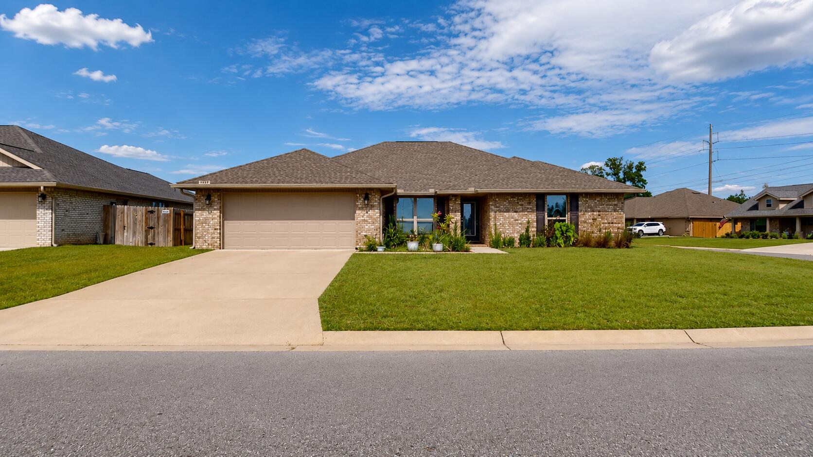 The home offers 2,313 square feet of living space on a 0.26-acre lot and features 4 bedrooms and 3 bathrooms.The open floor plan includes a kitchen with granite countertops and stainless steel appliances. Luxury vinyl plank flooring is installed in the main living areas. The master bedroom includes a walk-in closet and an ensuite bathroom with dual vanities, a soaking tub, and a separate shower. Three additional bedrooms are located on the opposite side of the home. Additional features include a covered back patio, a 2-car garage, and a fully sodded yard with an irrigation system. The home is all-electric.

Owner will provide lawn service but all other utilities are paid by tenant. 

Located in Milton, Florida, with convenient access to shopping, dining, and major roadways. This home is ready for occupancy.