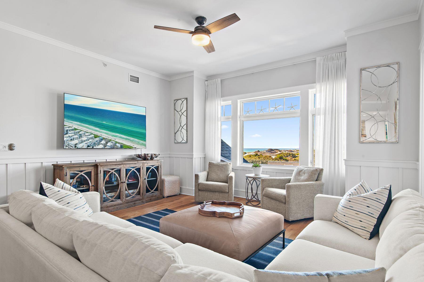 This stunning 2-bedroom, 2-bathroom condominium is situated on the 3rd floor of Compass Point, nestled within the highly sought-after gated community of Watersound. The thoughtful single-level floor plan offers breathtaking Gulf views that can be enjoyed from both the living and dining areas, as well as from both bedrooms, creating a serene and picturesque backdrop. 

Step outside onto the spacious balcony, easily accessible from both the living area and the primary suite, where you can enjoy incredible sunsets overlooking the dunes.

The kitchen has been beautifully remodeled and features elegant quartz countertops paired with high-end stainless steel appliances, including a beverage refrigerator and an ice maker, making it an ideal space for entertaining. 

Retreat to the primary suite, which boasts a generous walk-in closet and a luxurious ensuite bathroom. This spa-like retreat includes double vanities, a relaxing soaking tub, and a separate walk-in shower, offering an oasis of comfort and convenience.

The guest suite also enjoys a private balcony with a spectacular view of the Gulf.

Residents of Compass Point enjoy exclusive access to parking beneath the building, which includes individual storage cages to keep your belongings organized, as well as designated parking for golf carts. The extensive amenities of Watersound enhance the lifestyle experience, featuring multiple swimming pools--one designated specifically for Compass Point condo owners--a range of parks, lush green spaces, and a well-equipped fitness center. With a mile of pristine coastline adorned with stunning white sand dunes, this community truly stands out as one of the most exceptional neighborhoods along the picturesque Highway 30A.