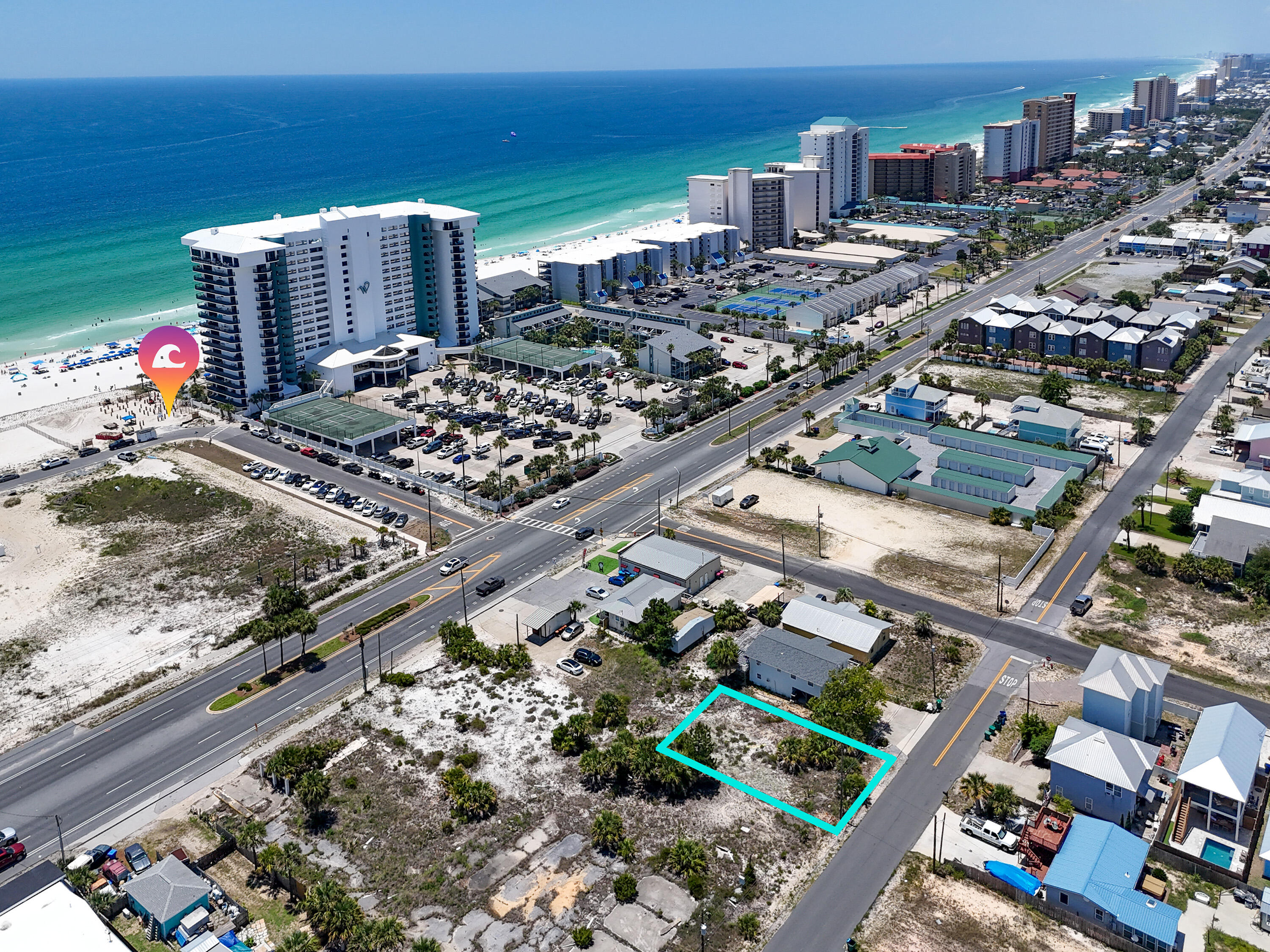 Build your Gulf Coast home dream in one of Panama City Beach's most sought-after locations. This cleared, build-ready 50x110 (5,500 SF) lot sits on the south side of Beach Drive -- right in the heart of the Thomas Drive corridor, where the Gulf of Mexico and Grand Lagoon converge to create a lifestyle that beach lovers and boaters rarely find in the same spot. A gulf-front city park just blocks away provides walkable, uncrowded beach access that few lots at this price point can offer. Capt. Anderson's Marina on North Lagoon Drive -- PCB's legendary hub for deep-sea fishing charters, dolphin tours, and Shell Island excursions -- is minutes from your front door, along with multiple public boat ramps on Grand Lagoon. Thomas Drive itself delivers everything you could want within a short drive: restaurants, watersports outfitters, dive shops, and the easy, laid-back energy the east end of PCB is known for. No HOA, short-term rental eligible, and ready for your builder. Primary home, second home, or STR investment -- this location works for all three. All measurements and zoning to be verified by buyer.