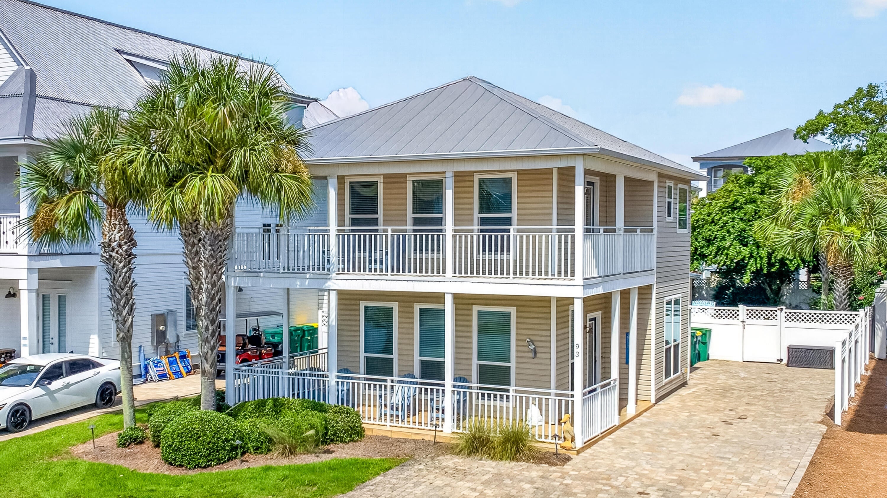 Welcome to Ocean Breeze. A lovely 4BR/3BA, 2,346SF beach home that's just a short walk to the Gulf of America. This home features a large back yard with private heated pool plenty of room for entertaining.  The downstairs features a large open living space with new modern tile floors; a kitchen with granite countertops & white appliances; & a bedroom off the pool area. The upstairs features a large master suite with private balcony, jetted tub, separate shower, & double vanity. There is also a 3rd bedroom & bunk room upstairs. Other features include new brick paver driveway, updated furnishings, crown molding, & wrap around coved patio. This would make a great rental property or primary home.