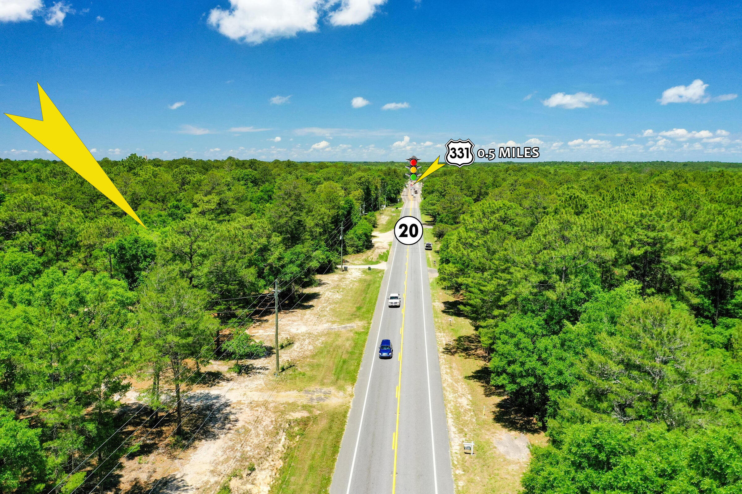 This opportunity includes an assemblage of (3) contiguous parcels totaling approximately ±2.82 Acres and 344' containing Exceptional Topography along Highway 20, located ±½ mile East from Highway 331 in Freeport, Florida of Walton County, Florida.  Currently, the subject property is zoned Residential/Neighborhood Commercial.