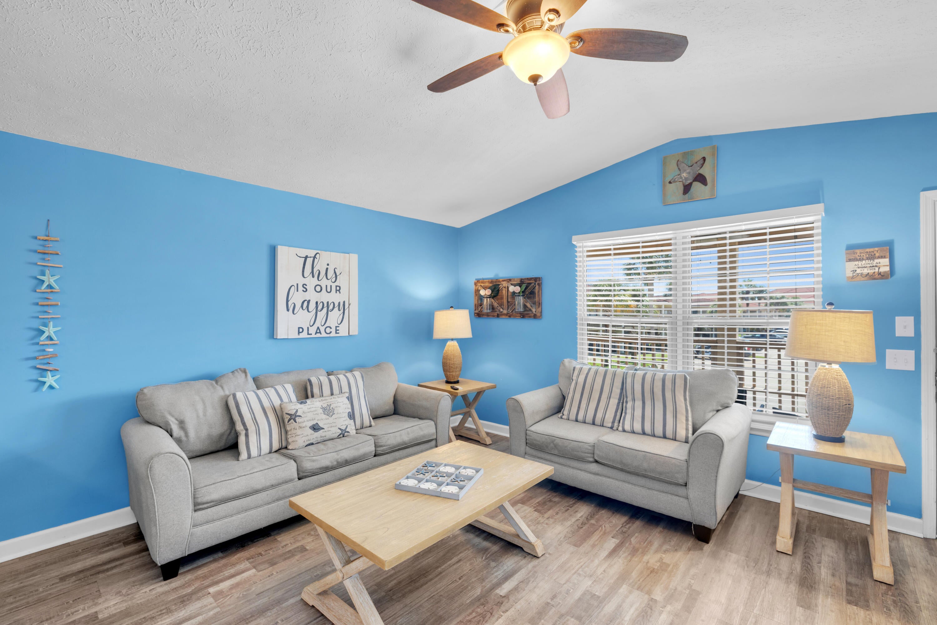 BEACH ACCESS! FOUR POOLS! FULLY FURNISHED! Horizon South 45-D in Panama City Beach, Florida, is a second-floor 1-bedroom, 1-bath condo with hallway bunks, a private balcony, and a convenient location near the community pools. Enjoy Gulf breezes from the balcony along with the added privacy of an upper-floor position. Inside, shiplap accent walls add coastal character throughout, while luxury vinyl plank flooring covers the main living areas and tile finishes the bathroom. Additional features include new white vinyl windows, a flat-screen TV, and an in-unit stackable washer and dryer. The condo is offered fully furnished and ready for personal use or short-term rental opportunities. The HVAC system was replaced in 2022, and the water heater was replaced in 2018. Horizon South is a gated, golf cart-friendly community with convenient beach access and an extensive collection of amenities, including four pools, one seasonally heated pool, a kiddie pool, hot tub, tennis and pickleball courts, shuffleboard, mini golf, a newly renovated fitness center, billiards room, event space, on-site laundry facilities, and more. Owners may have pets, subject to association rules. Monthly HOA dues of approximately $505 cover water, internet, trash service, grounds maintenance, building insurance, and security. The association recently completed a major underground water-system renovation, and the related assessments have been paid in full. Horizon South is also convenient to Pier Park and Panama City Beach attractions, dining, and entertainment, including Pirates Voyage Dinner & Show, Topgolf, McGuire's Irish Pub, and Tootsie's Orchid Lounge. All information is deemed reliable but not guaranteed; buyer to verify if important.