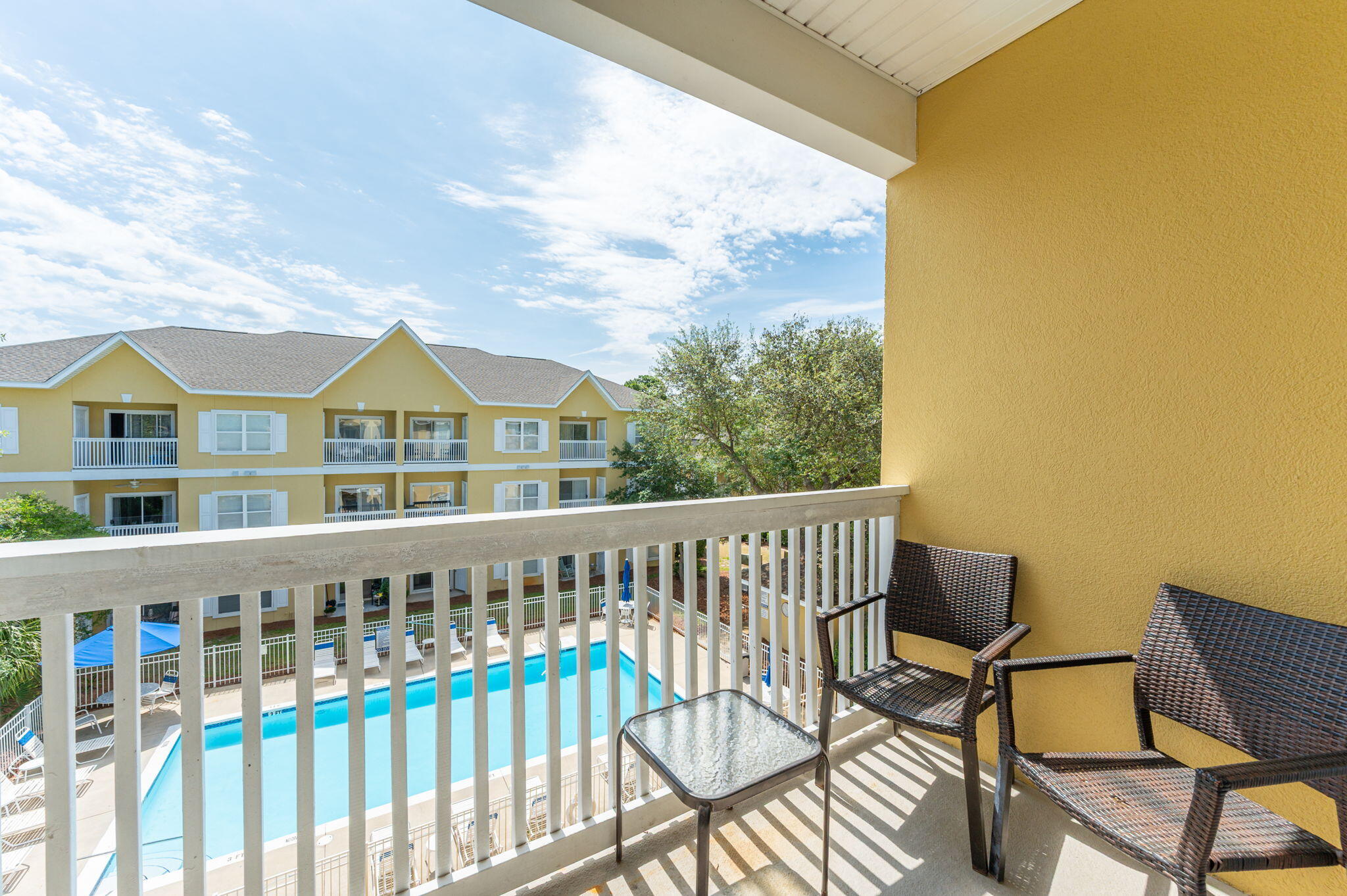 GOLF CART INCLUDED! Located just off scenic 30A in the sought-after Seagrove Beach area near Eastern Lake, this beautifully maintained 2-bedroom, 2-bath condo offers the perfect blend of coastal charm and modern convenience. Set in a gated community, this third-floor unit boasts a direct view of the sparkling pool, which can be enjoyed from the private balcony that opens from the spacious kitchen and living area. Each bedroom features its own private bathroom, making the layout ideal for families or vacation guests. Just a short stroll to the sugar-white sands of the Gulf of Mexico and within walking distance to popular restaurants and boutique shopping, the location is unbeatable. Hop in the included 6-seater golf cart for a quick ride to Seaside, Alys Beach, and other 30A hotspots. Old Florida Fish House, Coastside 30A and Beach Bean Coffee Co are just a few of the hotspots within walking distance to Herons Watch condos. 

Whether you're seeking a second home or a prime short-term rental opportunity, this condo delivers the quintessential Emerald Coast lifestyle.