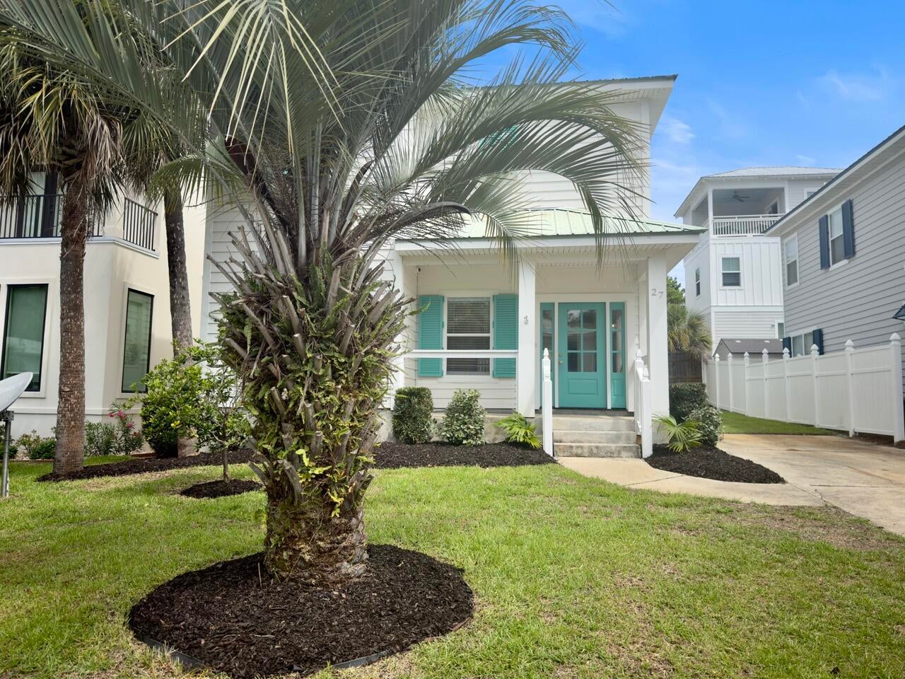 Tastefully reimagined, this Beach House REO opportunity is yours for the taking! This large 2 story home has 4 bedrooms and 3 full baths. Downstairs you will find 1 guest bedroom, guest bath, pantry and laundry area. Upstairs, the master bedroom is large and inviting. The master bath has a stunning freestanding soaking tub, glass encased shower, dual vanity private water closet and large walk in closet. The remaining 2 bedrooms share access to the 3rd full bath. This home has 2 HVAC units (1 up and 1 down), metal roof, and new electric water heater. All cabinets, vanities, tops and fixtures have been replaced as well as the stainless steel appliances, including a built in microwave in the kitchen island. This home is simply new owners or if looking to expand into the vacation rental market in the super popular 30A community, just add furniture and go. This is a must see to appreciate! Call today.