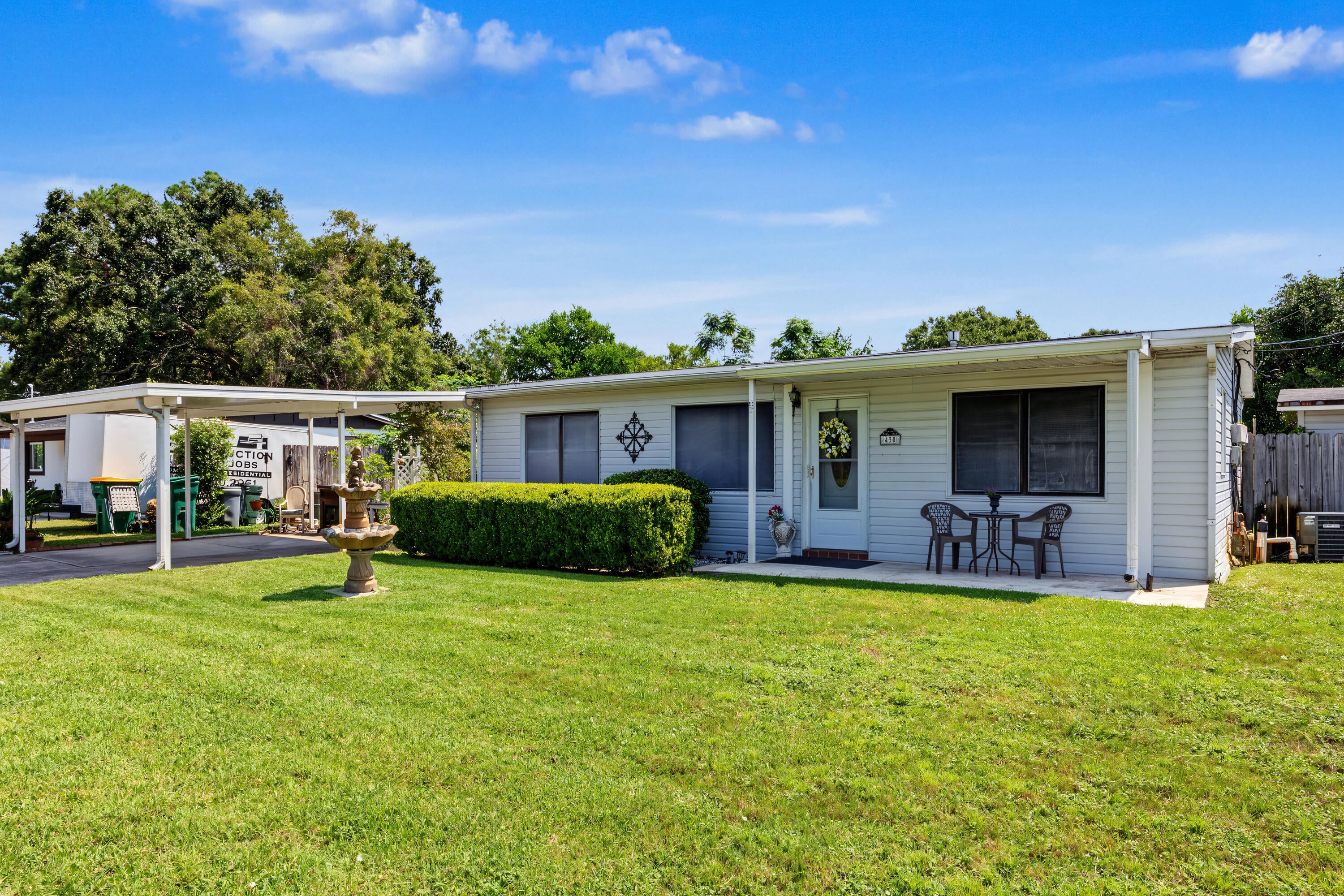 Welcome to this charming 3-bedroom, 2-bath home offering 1,182 square feet! Inside, you'll find a functional layout with a comfortable living space and eat-in kitchen. Outside, enjoy the spacious screened-in porch, fenced backyard, covered carport, and additional storage. The seller is also offering a home warranty for added peace of mind! Conveniently located within minutes to shopping, dining, beautiful beaches, and military bases. This home is ready for its next owner!