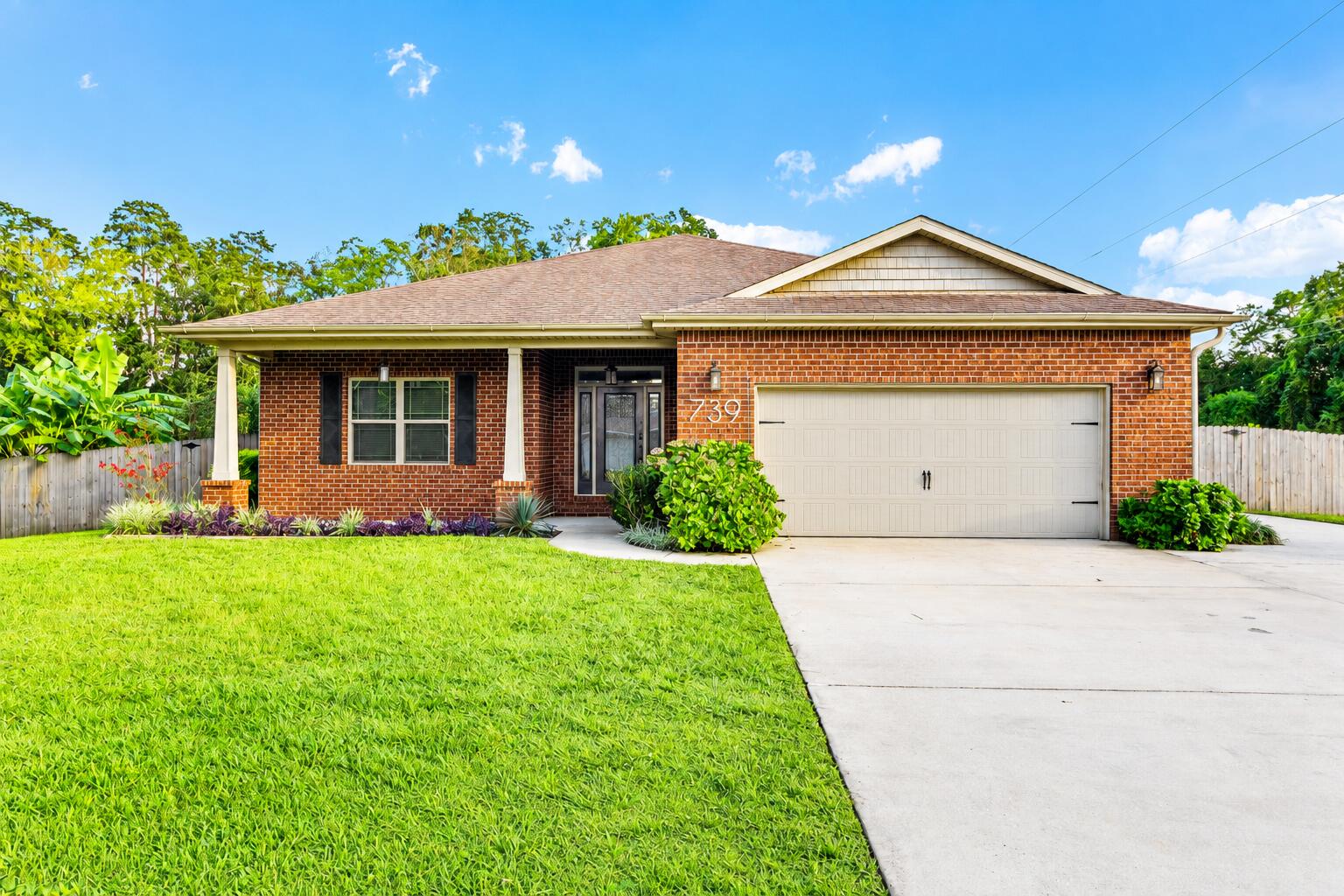 Some homes simply give you more room. This one gives you room to live.

Welcome to 739 Overbrook Drive, where space, comfort and thoughtful updates come together in a combination rarely found in established Overbrook - 5 bedrooms, 3 full baths, 2,676 sq. ft. of single-story living on an impressive 0.55-acre lot.

Step inside to freshly painted interiors, thoughtfully refreshed to create a bright, welcoming backdrop for the home's next chapter. The home immediately feels open and inviting. At its heart, the kitchen, dining and living spaces flow together in a layout made for connection - from quiet mornings around the oversized island to evenings gathered by the built-in electric fireplace. Stone countertops, abundant cabinetry, a double-door pantry and all-newer appliances complete the kitchen. Four secondary bedrooms offer flexibility, while barn doors reveal a private office leading to a tucked-away primary retreat with dual vanities, garden tub, tiled walk-in shower and closet.

Thoughtful improvements include a hybrid high-efficiency water heater, reverse-osmosis system, updated lighting, ceiling fans, gutters and more.

Outside, more than half an acre gives you room to dream. Enjoy the covered patio and brick outdoor fireplace, create a garden, envision a future pool or simply enjoy the space. The oversized driveway offers RV/boat parking, too.

Convenient to Eglin AFB, Hurlburt Field, the beach, shopping and dining!