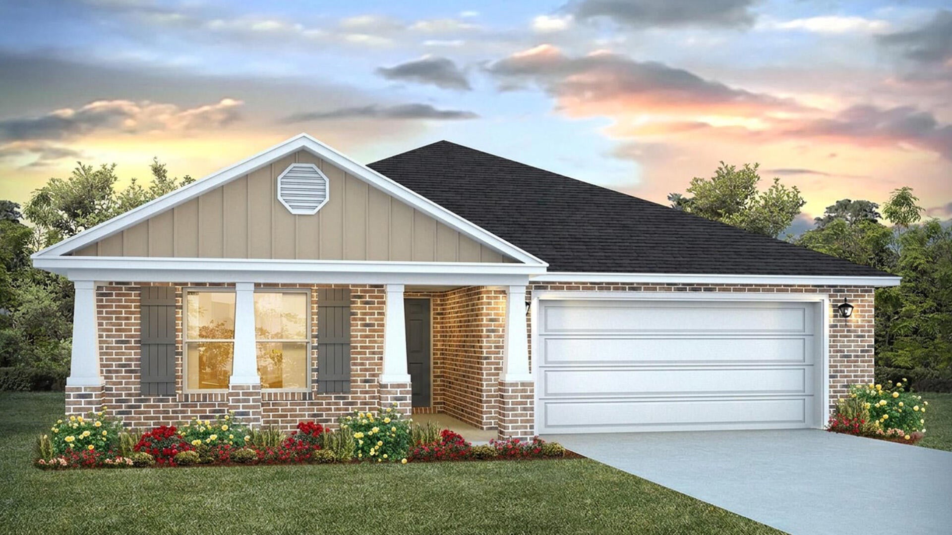 Welcome to 119 Foxtrail Run, a new home under construction at Ashton Park Phase III in Freeport, Florida. Inside you will find a bright entry hall leading to the expansive and open living area. The open concept design of this floor plan affords a comfortable living space. The entry hall is flanked by three additional bedrooms, a shared bathroom and laundry room. 

Continuing along the hall you will enter the open living area that hosts the spacious kitchen, dining and living areas. With windows along the back of the home and access to the outdoor patio, this space has plenty of natural lighting. The Kitchen has a center island and looks out to the large great room and direct access to the dining area.  

  

Off the living area you will find the spacious primary bedroom that offers a private retreat at the end of the day. This bedroom features a private ensuite bathroom that has two generous size closets for your wardrobe needs. The primary bathroom has a large vanity with dual sinks and a nice size shower and a separate water closet for privacy.  

The additional bedrooms all feature spacious closets, two have a shared bathroom in between. The fourth bedroom is located off a small hallway that also leads to the laundry room and has access to the two-car garage. The fourth bedroom is a perfect place for guests, or it could be used as a home office. Contact a D.R. Horton Sales Representative for more information.