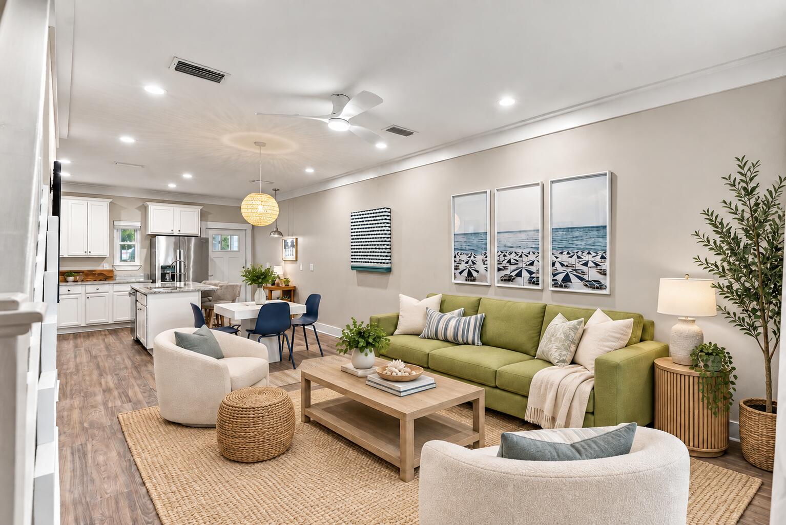Better than new and thoughtfully upgraded throughout, this pristine 2-bedroom, 2.5-bath townhome in The Verandas at Freeport stands apart from the competition. Built in 2019 and meticulously maintained, this move-in-ready home combines modern finishes, smart-home convenience and numerous owner upgrades.
Inside, you'll find luxury vinyl plank flooring throughout the entire home--no carpet--plus brand-new ceiling fans and light fixtures throughout. The open-concept main level features granite countertops, stainless steel appliances, abundant cabinetry, breakfast bar seating and a brand-new kitchen faucet, flowing seamlessly into the living and dining areas.
Upstairs, both bedrooms feature their own private full bathrooms. One bath has been recently updated with new tile, trim, showerhead kit and a sliding glass shower door for a fresh, polished finish.
Smart-home upgrades include Lutron smart lighting, a smart thermostat and built-in Lutron nightlights integrated directly into the drywall that automatically illuminate when it gets dark. These thoughtful features add convenience and functionality throughout the home.
Enjoy the covered patio and The Verandas' community amenities, including a pool, pavilion and grilling area, playground, pickleball and basketball courts. Conveniently located with easy access to Hwy 20 and Hwy 331, shopping and dining, Choctawhatchee Bay, and the beaches of South Walton. With its extensive upgrades, smart-home technology, carpet-free interior and exceptional condition, 64 N Sand Palm Road is truly move-in ready and a standout offering in The Verandas.