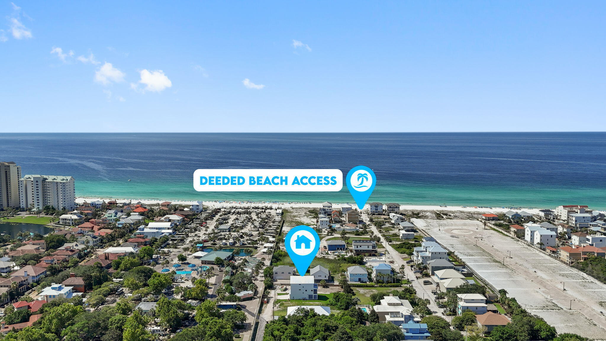 *HIGHLY Motivated Seller!* 
Less than a quarter-mile from the sugar-white sands of Miramar Beach, this brand-new construction home offers a rare combination of luxury, location, and value--with private deeded beach access included. Being this close to the Gulf, this property delivers the beach lifestyle without the gulf-front price tag.

Inside, an open-concept layout seamlessly connects the kitchen, dining, and living areas, creating an inviting space filled with natural light. The kitchen features quartz countertops, while wood-look laminate flooring and beautifully tiled bathrooms add a clean, modern finish throughout the home.

Multiple balconies showcase panoramic Gulf views, while the thoughtfully designed outdoor living areas provide plenty of space for entertaining, relaxing, and enjoying the coastal lifestyle. Practical upgrades include a tankless recirculating water heater for on-demand hot water, and the county-approved stormwater plans are already in place for a future pool, with the builder available to assist with making that vision a reality.

Whether you're searching for a primary residence, second home, or investment property with short-term rental potential, this move-in-ready home offers flexibility in one of the Emerald Coast's most desirable locations.

Brand-new construction, private deeded beach access, Gulf views, future pool potential, and a motivated seller--this is an opportunity worth seeing in person. This property offers excellent flexibility as a primary residence, vacation home, or short-term rental investment. There is also room to add a pool, with county-approved stormwater design already completed, and the builder available to assist with installation.

Conveniently located near dining, shopping, and entertainment, this home delivers an exceptional combination of location, upgrades, privacy and value in a prime beachside setting.