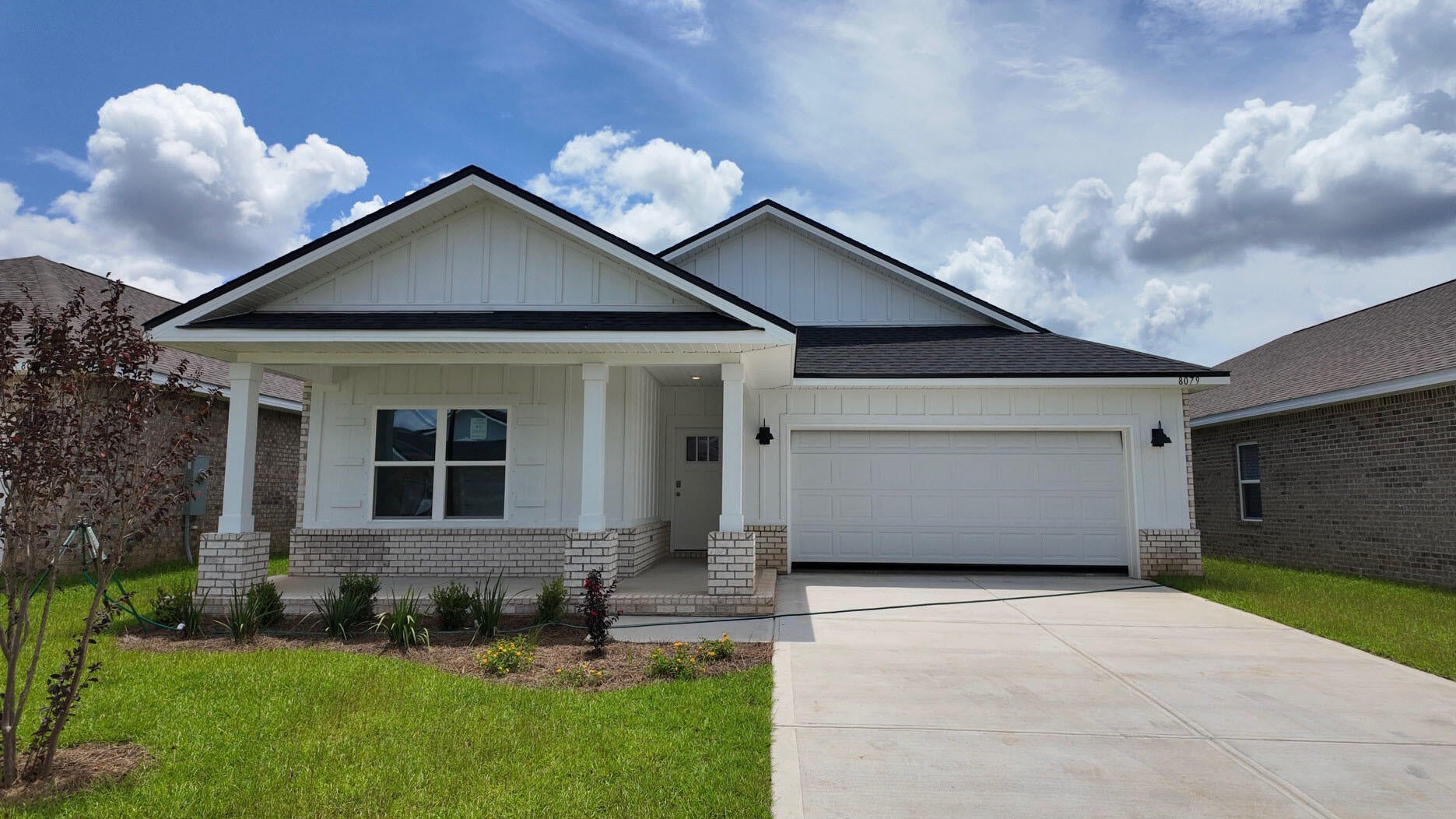 Blackwater Reserve NEW community featuring a beautiful community pool, Lazy River and Pickle Ball. The Creekside model is a spacious and desirable open concept floorplan, built-in lighting & fabulous layout for relaxed living, 5 bedrooms, 3 bathrooms, 2-car garage, & the 'Smart Home Connect 'System with a variety of convenient Smart Home devices you will love. Spacious Great Room & dining area is open to the kitchen & lots of windows for natural lighting. Well-designed open kitchen includes stainless steel appliances, a smooth-top range, built-in microwave, gorgeous quartz countertops, quiet dishwasher, corner pantry, island bar, eye-catching wood-look flooring, and plush carpet in the bedrooms. Hurricane door & window protection is included. Stylish curb appeal. ALL LISTING pictures, colors, features, and size may vary. Square footages are approximate.