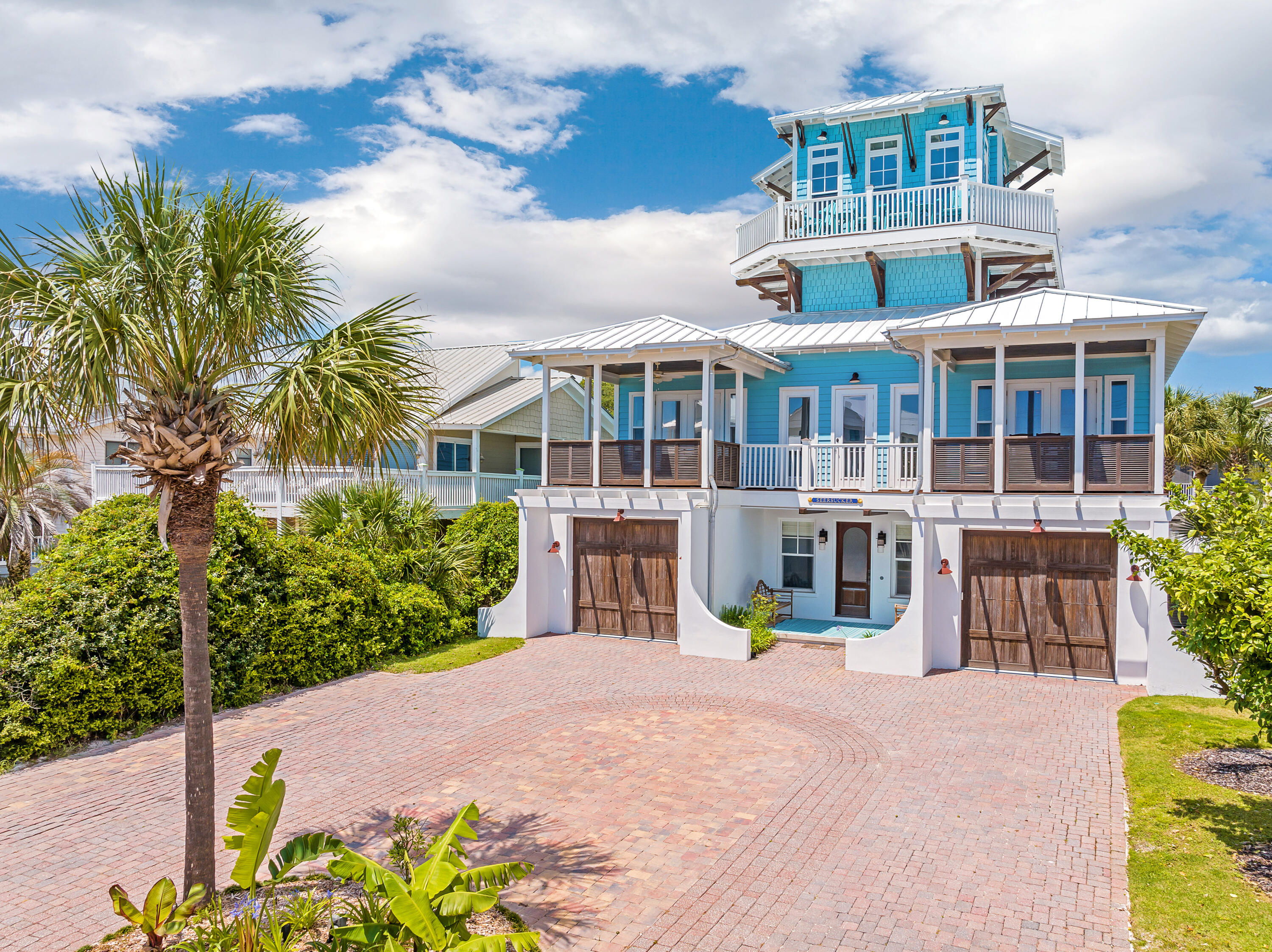 This ultimate luxury retreat on 30A is perfect for family fun, relaxation, sun-soaked afternoons & evening conversations! Located directly across the street from a public beach access, this exquisite property, freshly repainted & furnished with brand-new, elegant decor, offers the perfect blend of sophistication and comfort with multi levels of gulf views. The spacious decks provide the ideal spot to unwind & enjoy the coastal breeze, while the bright, open spaces inside create an airy & welcoming atmosphere. With an expanded driveway for ample parking, convenience is at your doorstep. Step outside to discover the newly completed pool & hot tub, offering a private oasis for relaxation and entertainment. This prime location is halfway between the Watersound Beach Club & Camp Creek with