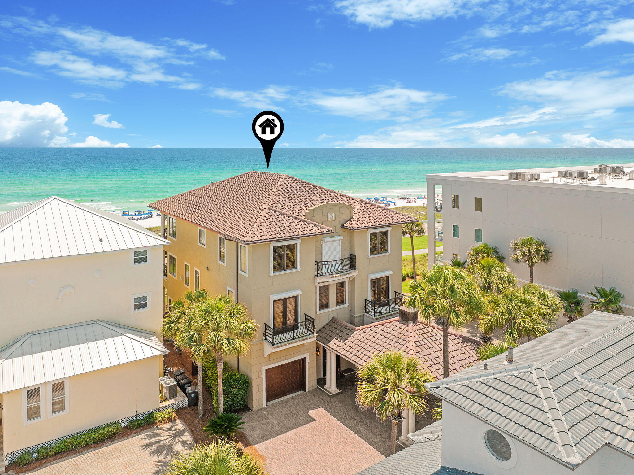 First-Tier Gulf View Beach House | 7BR | 8 BA I 5,500+ SF | Located in Gated Maravilla | Panoramic Coastal Views I Elevator I Priced Below Appraisal!

Introducing 17 St Martin Circle, an extraordinary Gulf-view Beach House located in the gated beachfront community of Maravilla in Miramar Beach. Positioned on the coveted first tier to the Gulf, this remarkable residence captures breathtaking, unobstructed views of the emerald waters and sugar-white sands that define Florida's Emerald Coast.

With over 5,500 square feet, this impressive coastal retreat provides 7 bedrooms & 8 bathrooms, thoughtfully designed to accommodate large gatherings, multigenerational living, or luxury vacation rental potential. With three levels of Gulf-facing terraces and balconies, the home is designed to showcase the spectacular views and coastal lifestyle.

A grand entry welcomes you into expansive living spaces filled with natural light and elegant finishes. The chef's kitchen is a standout feature, equipped with professional-grade appliances, double refrigerator, gas range, double ovens, and a butler's pantry, making it ideal for entertaining on a grand scale. Adjacent dining and gathering spaces flow effortlessly for both casual coastal living and memorable hosting.

The Gulf-facing primary suite is a private sanctuary, opening to a 39-foot balcony with sweeping panoramic views of the coastline. The spa-inspired primary bath features a soaking tub positioned to capture sunset views, dual vanities, a walk-in shower, and generous closet space.

Designed for both relaxation and entertainment, the home also features a media and recreation lounge complete with wet bar, wine chiller, ice maker, and fireplace, creating the perfect setting for evenings with friends and family after a day at the beach. The home is offered fully furnished, making it move-in or vacation rental ready.

Outdoor living is equally exceptional. Multiple terraces and balconies provide front-row seats to the Gulf's famous sunsets and seasonal fireworks displays. The property also offers space to create a private Gulf-view pool, further enhancing the home's resort-style appeal.

Located within the gated community of Maravilla, residents enjoy privacy, security, and direct access to one of the longest and most beautiful stretches of private deeded beach along the Emerald Coast, together with tennis, basketball, pickleball, community pools and a clubhouse. 

With its commanding Gulf views, generous bedroom count, multiple entertaining spaces, elevator access, and prime location just steps from the beach, the home offers exceptional potential as a luxury vacation rental investment or private coastal retreat along one of the most desirable stretches of Miramar Beach.