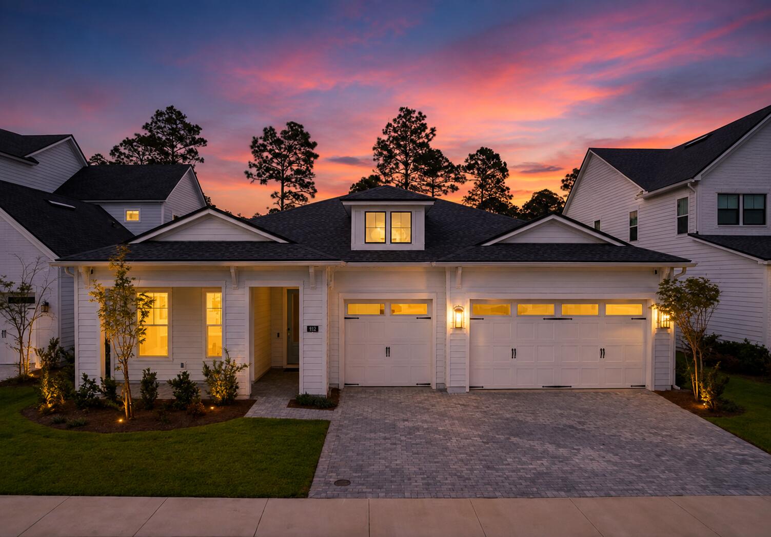Welcome to Breakwater, one of Panama City Beach's premier gated communities, where resort-style amenities, modern design, and everyday convenience come together. This beautifully maintained 4-bedroom, 3.5-bath home features soaring ceilings, an open-concept layout, a spacious 3-car garage, and a backyard with plenty of room to create your own private oasis, including space for a future pool. Situated on a desirable corner homesite near a quiet cul-de-sac, this move-in-ready home offers all the benefits of new construction without the wait. Filled with natural light, the spacious kitchen and living area create the perfect place for entertaining, gathering with family, and enjoying everyday life. The primary suite features a spa-inspired bath complete with an oversized soaking tub, creating the perfect place to unwind. What truly sets this Panama City Beach home apart is the lifestyle. Breakwater residents enjoy resort-style amenities including a community pool, pickleball courts, tennis courts, fitness center, clubhouse, playground, and a gated entrance--all designed to make everyday living feel a little more like a getaway. Conveniently located just minutes from shopping, dining, Northwest Florida Beaches International Airport, Pier Park, and the beautiful white-sand beaches of the Emerald Coast, this home offers the perfect combination of luxury, convenience, and coastal living. Where everyday living feels like a getaway!!