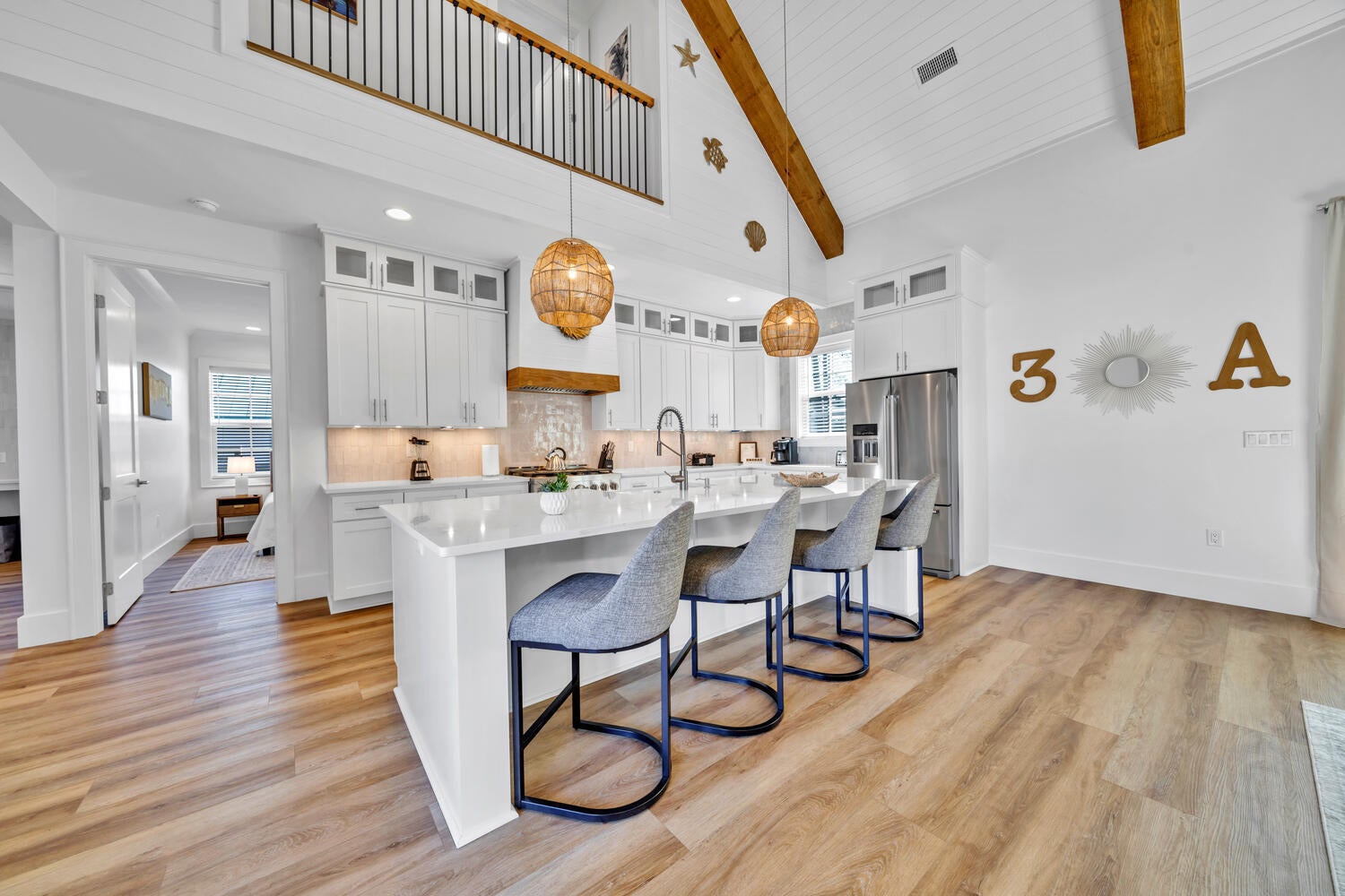 *******Appraised at 2.8M in 2026

Welcome to 54 Vicki Street - gem on 30A, Blue Mountain Beach, custom built end of 2022. This stunning two stories , 5-bedroom (1 bedroom downstair, 4 bedrooms upstairs), 5-bathroom house boasts an expansive living room with a vaulted ceiling with wooden beams, providing a spacious and inviting atmosphere. Indulge in the luxury of high-end professional appliances in the kitchen, perfect for culinary enthusiasts. Located on beach side of 30A, conveniently located close to restaurants, Gulf Place, short walking distance to Public Beach access. Relax and unwind in your very own private heated pool, offering year-round enjoyment. The property is equipped with a stormwater system for added convenience and peace of mind.
