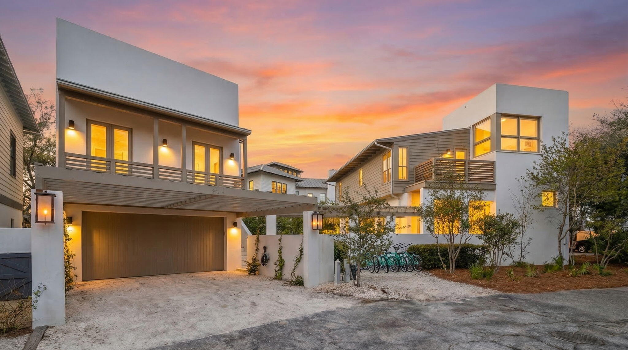 Originally envisioned in 2002 by renowned local architect Corey McWhorter, this residence is rooted in a timeless Bauhaus aesthetic--where clean lines, natural light, and purposeful design take center stage. A comprehensive 2023 transformation elevated the home into a refined coastal retreat, thoughtfully expanding its livability while preserving the integrity of its original architecture.

The main residence now offers three distinct primary suites, including a newly introduced ensuite with a private balcony--creating a serene, elevated escape. Each space has been carefully reworked to enhance flow, privacy, and connection, resulting in a layout that feels both intentional and effortlessly livable.

A newly added carriage house complements the property, offering flexibility for guests or extended stays while maintaining a cohesive architectural presence.

Outdoors, the home transitions into a fully curated oasis designed for both relaxation and gathering. A saltwater pool serves as the centerpiece, while a custom plaster fire feature with a sculptural curved bench creates a striking focal point--inviting evenings of connection in a setting that feels both intimate and elevated. The seamless integration of indoor and outdoor living blurs the lines between structure and surroundings, enhancing the home's sense of calm and retreat.

Every element--from the architectural lines to the restrained, intentional palette--has been selected to evoke a feeling of quiet luxury and restoration.

A rare offering where design, function, and atmosphere come together to create a truly elevated living experience.