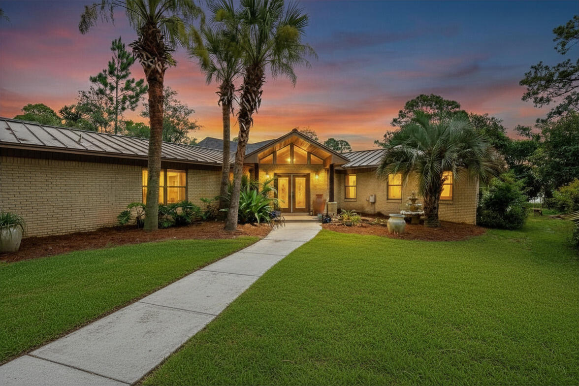 Estate Sale Thurs-Sat June 25-27, This fantastic waterfront home welcomes you with 100 feet of waterfront directly on Hewett Bayou with beautiful views of Choctawhatchee Bay. New seawall in 2019 with riprap, as well as a boat dock, and a covered power boat lift. The exterior of this home features a covered porch area, a pool with dancing water fountains. The interior of the home features over 3,500 square feet, 5 bedrooms, three baths, and an oversized two-car garage with a Transfer station/flipflop to power the house during outages. The living area features a cathedral wood ceiling, and large windows with breathtaking views of Hewett Bayou, as well as views to the Bay. Call today to tour this beautiful home!