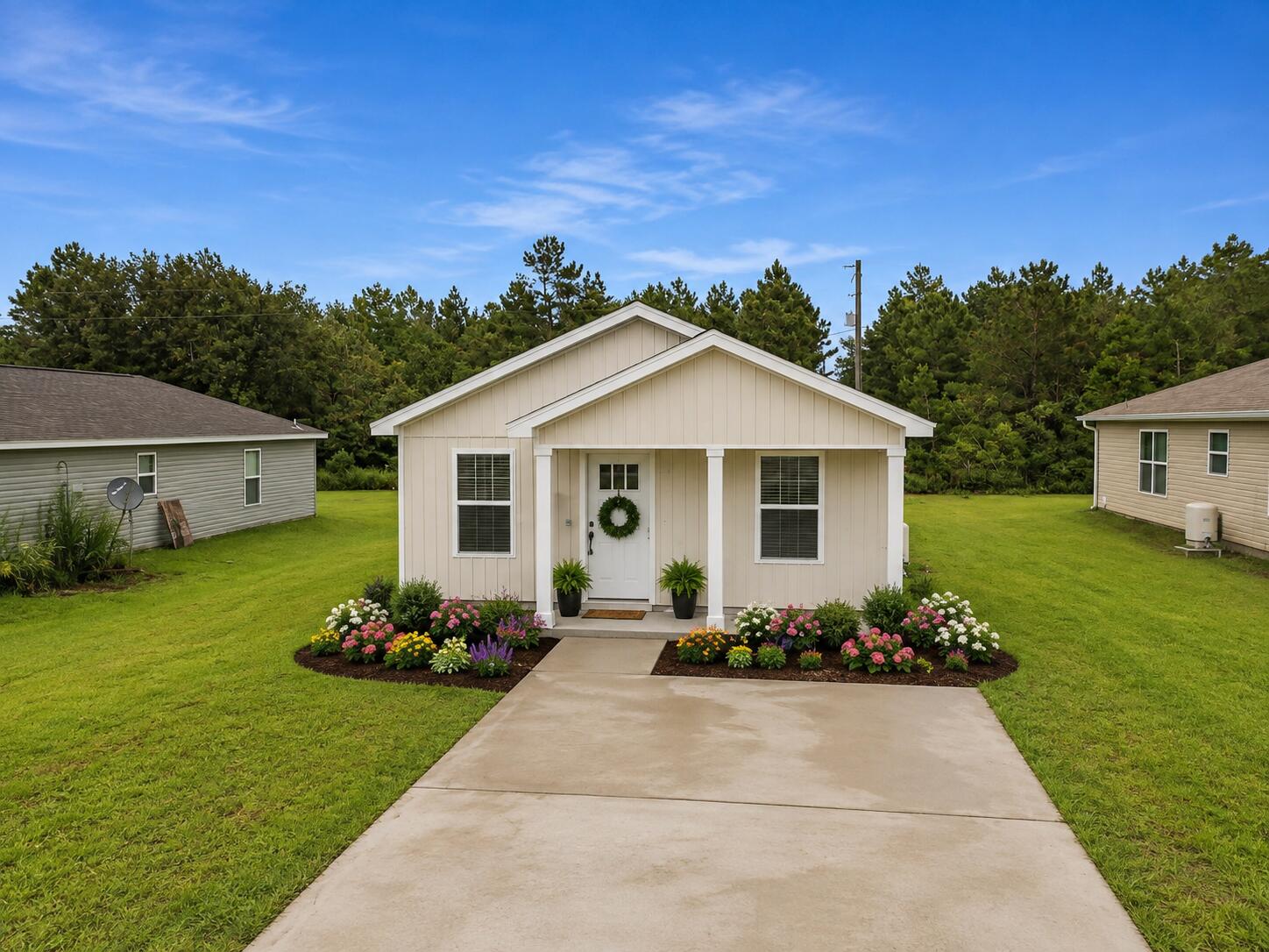 NEW CONSTRUCTION • AVAILABLE Jan 1st! Modern, move-in-ready living with an affordable price tag! This thoughtfully designed home features an open floor plan, LVP flooring throughout, and a bright, functional layout perfect for everyday living and entertaining. Located just 15 minutes from the Hwy 85/90 intersection, 5 minutes from the Emerald Coast Zoo, and approximately 15 minutes from Eglin's EOD School. The builder is offering to pay towards closing costs with an acceptable offer, making homeownership even more attainable. As an added bonus, the builder will throw in a 50'' smart TV! VA buyers may be able to move in with as little as their deposit out of pocket, depending on loan terms and qualifications. Don't miss your opportunity to make this brand-new home yours! Builder warranty included. Fiber internet in the neighborhood! Photos are of the same floor plan. This unit will be ready Jan 1st, similar unit available for walk through.