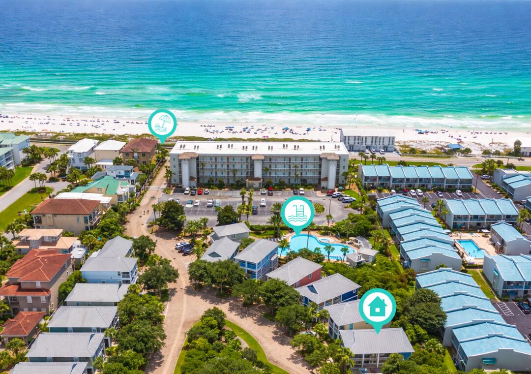 Deeded/Gated Beach Access in a GATED BEACH COMMUNITY! Welcome to your own slice of paradise in the heart of Miramar Beach! Tucked inside the highly desirable gated community of Cottage Retreat, this beautifully appointed 3-bedroom, 3-bath beach home offers the perfect combination of coastal charm, privacy, and resort-style amenities--all just 525 feet from private beach access and the sugar-white sands and emerald waters of the Gulf!

Step inside and you're immediately welcomed by a bright, open floor plan filled with natural light. At the heart of the home is a gorgeous coastal-inspired kitchen showcasing storybook white cabinetry, seemingly endless granite countertops, stainless steel appliances, a custom tile backsplash, breakfast bar, and plenty of space for gathering and entertaining. The kitchen flows effortlessly into the spacious dining and living areas, creating an inviting setting for family, friends, and unforgettable beach getaways.

The thoughtfully designed floor plan features a first-floor guest suite with a king bed and private ensuite bath--perfect for guests who appreciate avoiding the stairs. Upstairs, the spacious primary suite feels like a private retreat of its own, complete with balcony access and an ensuite bath featuring a jetted soaking tub and separate shower. An additional upstairs guest suite offers a queen bed plus a twin-over-full bunk and its own private ensuite bath. Outside your front door, the Florida lifestyle truly begins. Cottage Retreat is a private gated beach community offering gated beach access just across Scenic Highway 98, along with a seasonally heated community pool, hot tub, fitness center, and grilling area. Spend the morning on the beach, cool off by the pool in the afternoon, and walk to nearby beachfront dining for dinner--all without having to venture far from home.

And the location is hard to beat! Cottage Retreat places you in the heart of Miramar Beach, centrally located between Destin Commons and Silver Sands Premium Outlets and just a short distance from some of the area's favorite restaurants, shopping, golf, entertainment, and attractions. Captain Dave's on the Gulf is within walking distance, and the nearby Dolphin Reef offers another unique way to enjoy the beautiful waters of the Emerald Coast.

Whether you're searching for a primary residence, second home, or an investment property near the beach, this home delivers the location, layout, amenities, and coastal lifestyle buyers come to Miramar Beach looking for.

Gated community. Private beach access. Resort-style amenities. Three bedrooms with three private baths. A gorgeous kitchen. And the Gulf just steps away.

This is more than a beach house--it's your opportunity to own a piece of the Miramar Beach lifestyle.